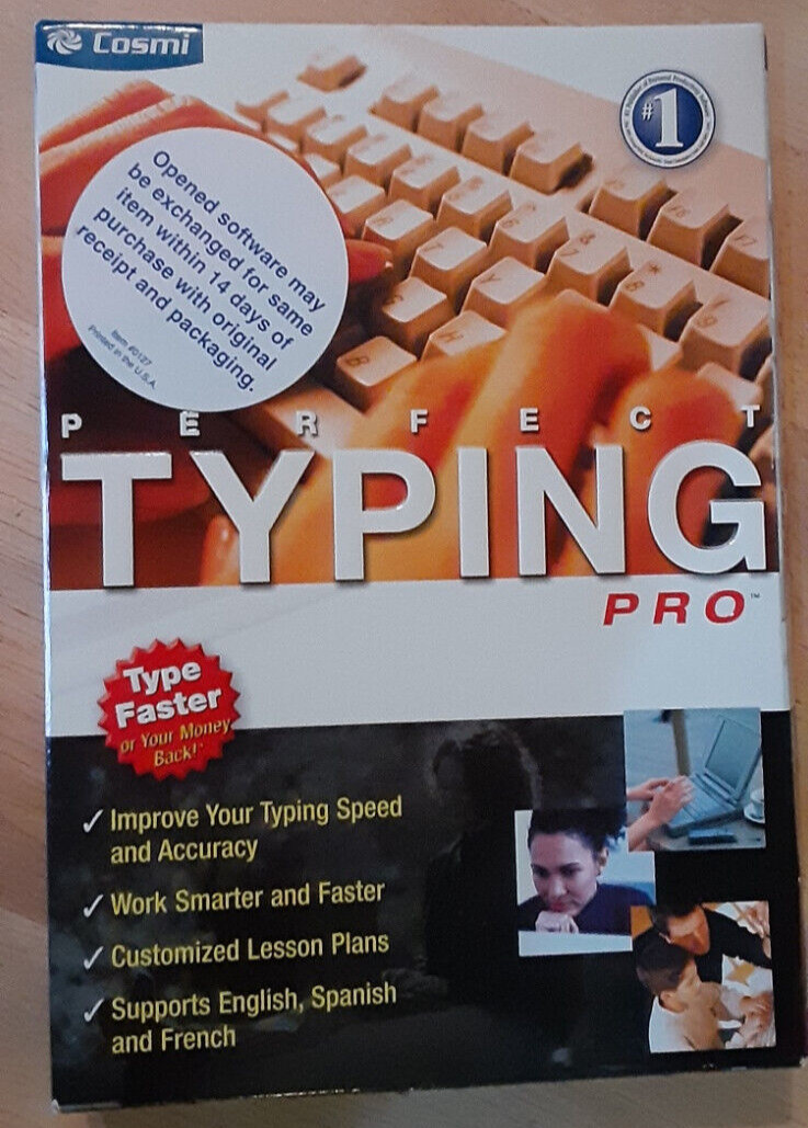 Perfect Typing Pro : Cosmi : Windows 98 SE/ME/2000/XP Software Sealed 2005