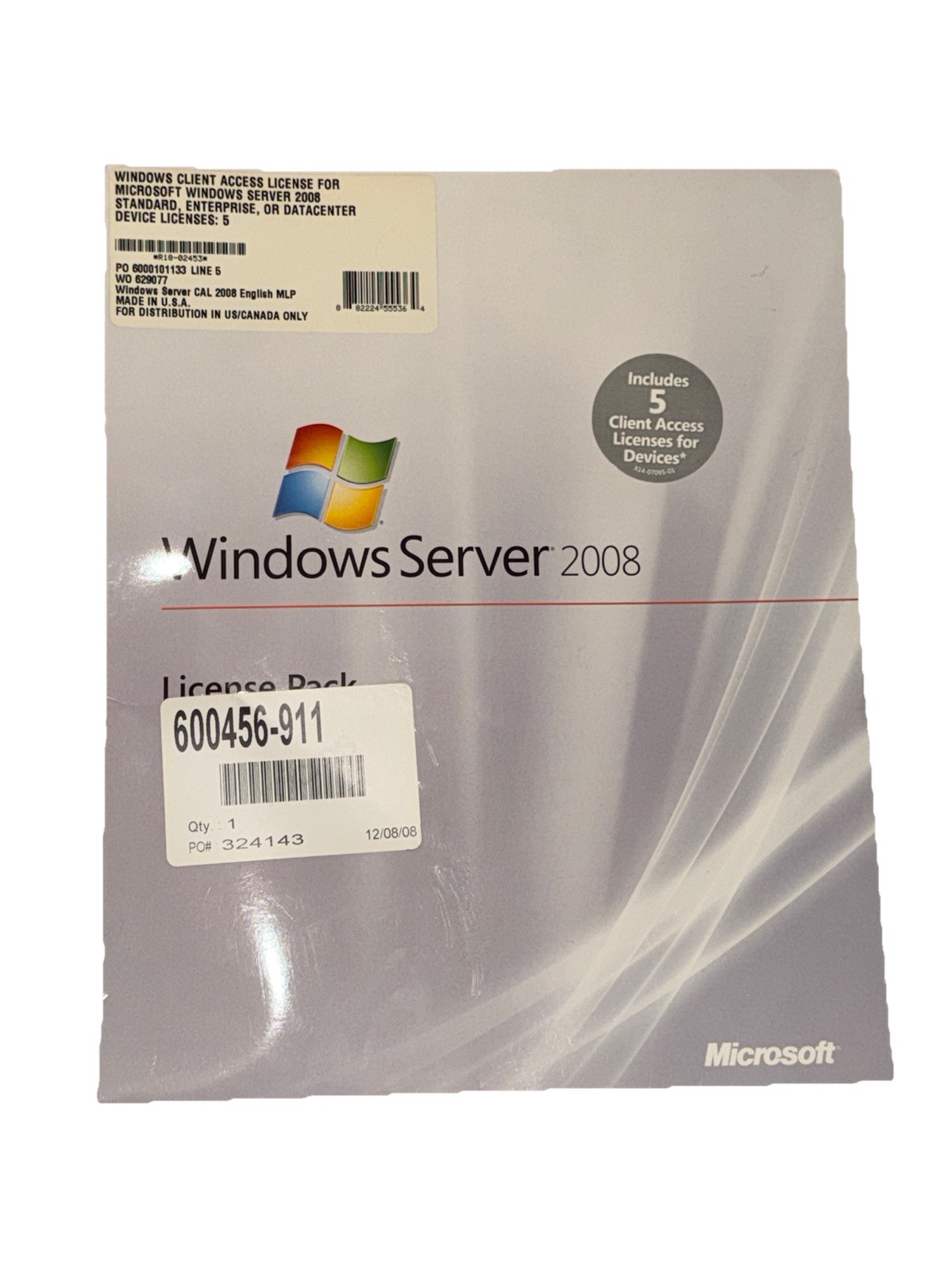 Windows Server 2008 License Pack 5 Client Access