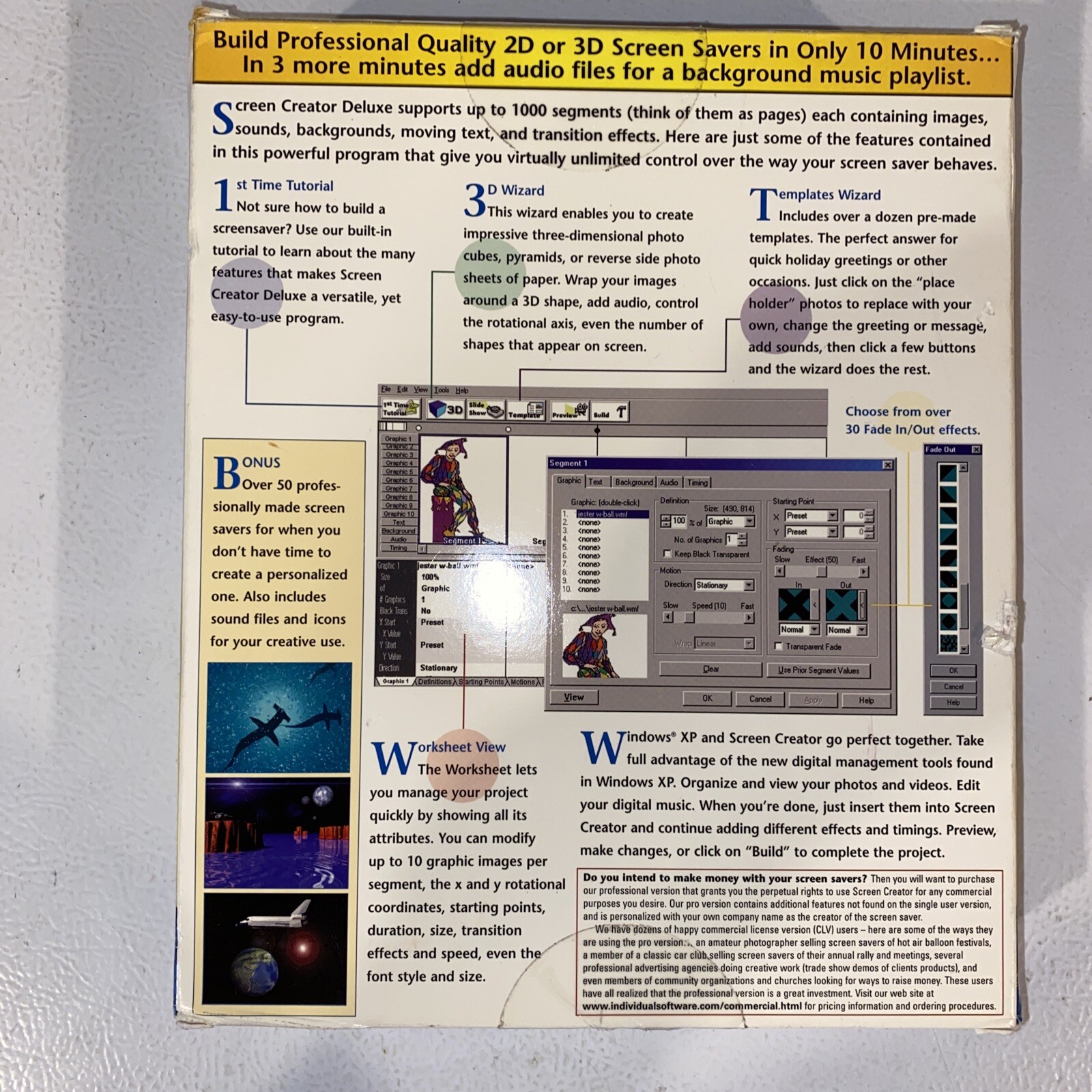 Screen Creator Deluxe For Windows XP 2000 ME 98 Windows NT