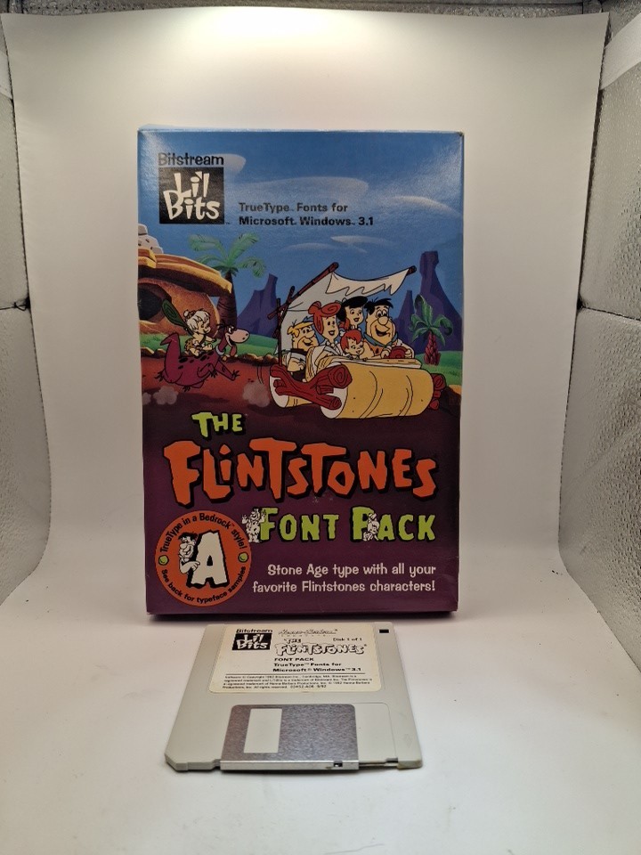 💥 1992 The Flintstones Font Pack True Type A Windows 3.1 Hanna-Barbera Lil-Bits