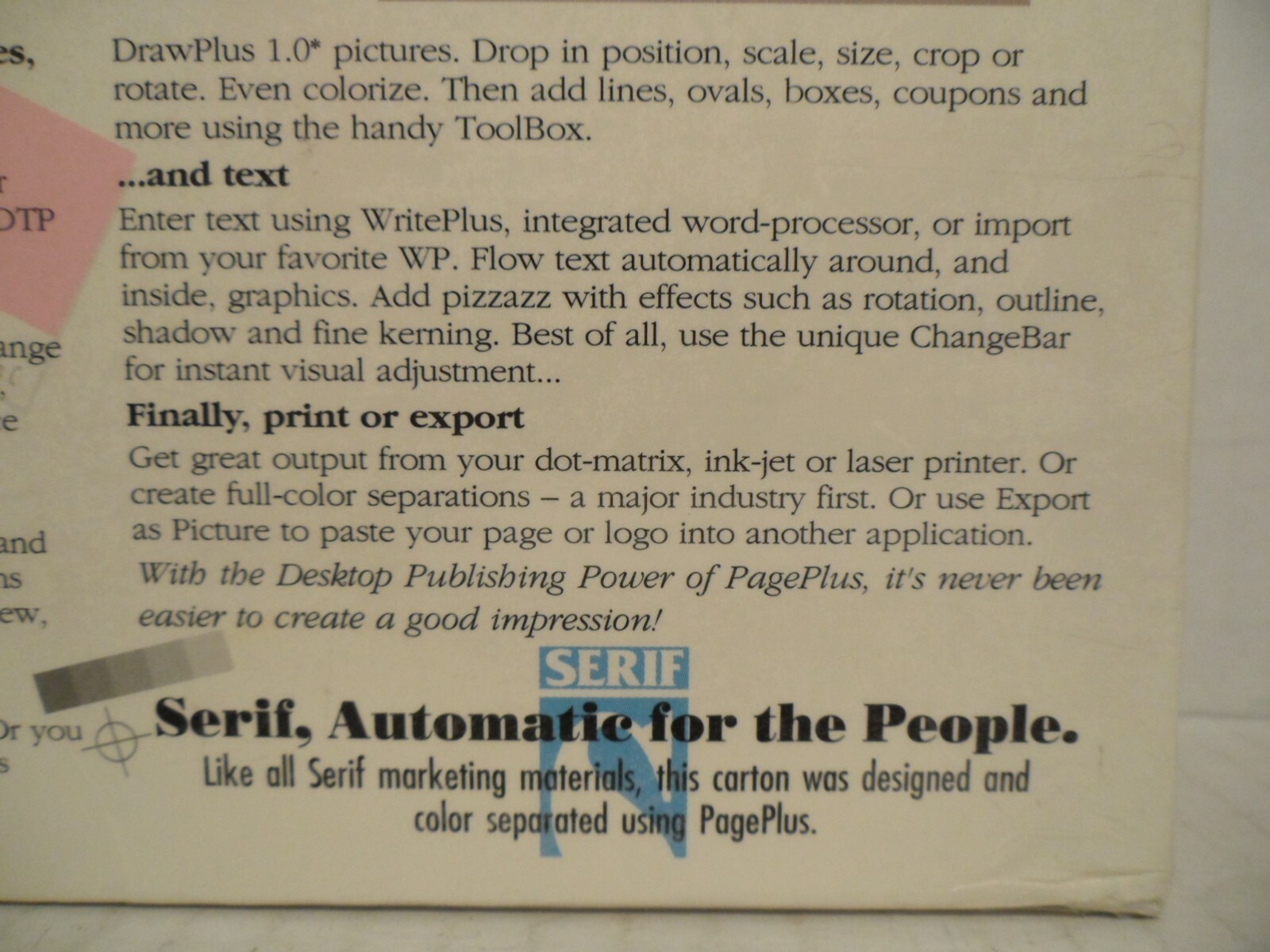 Serif 3.0 Page Plus Desktop Publishing Includes CD-ROM NEW Factory Sealed!