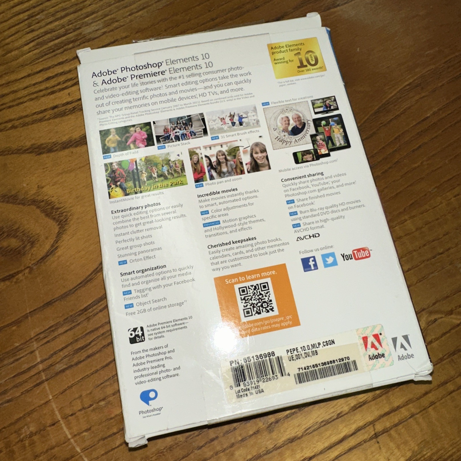 Adobe Photoshop Elements 10 with Adobe Premiere Elements 10 PRE-Owned 5 Discs