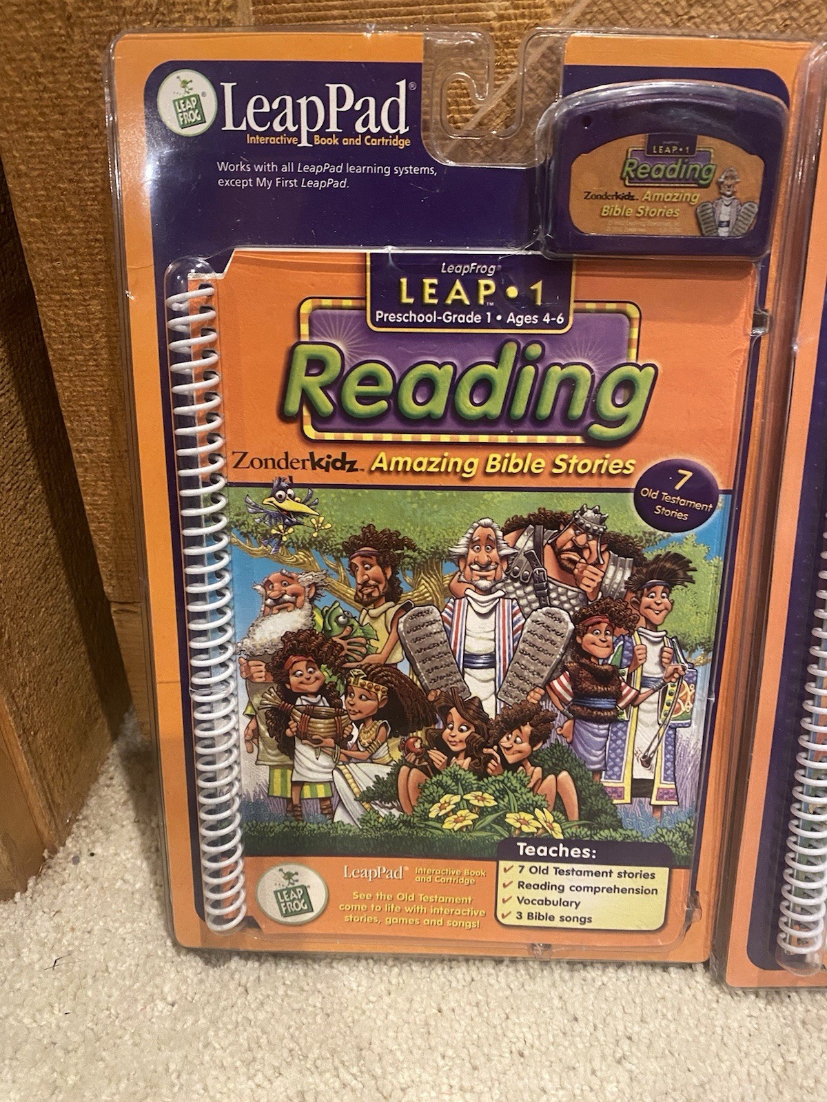 Pair Of LeapFrog Leap 1 Reading Bible Stories Old Testament On The Farm