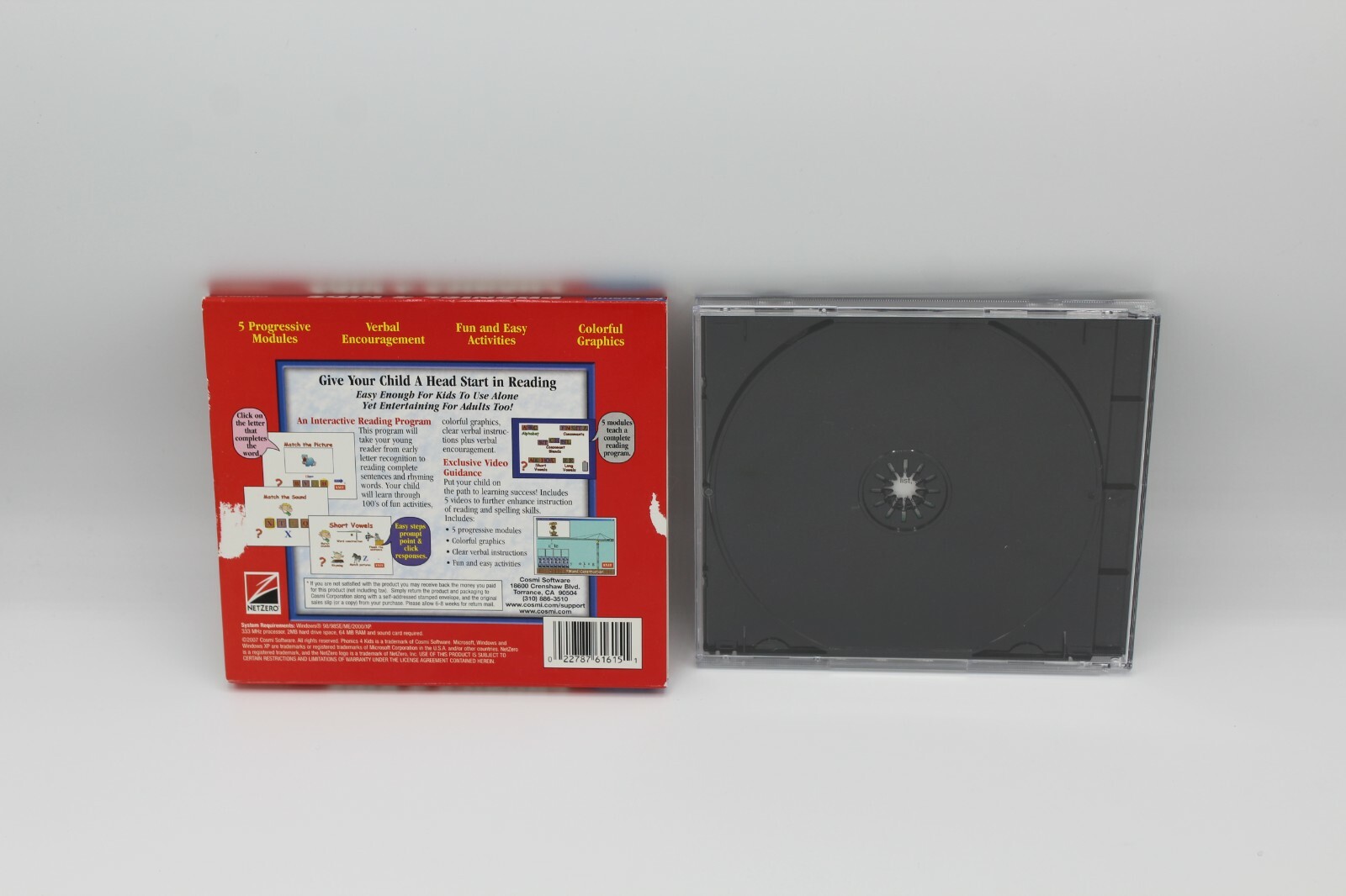 Vintage Phonics 4 For Kids Children Cosmic PC Software Windows 98/2000/XP CD-ROM