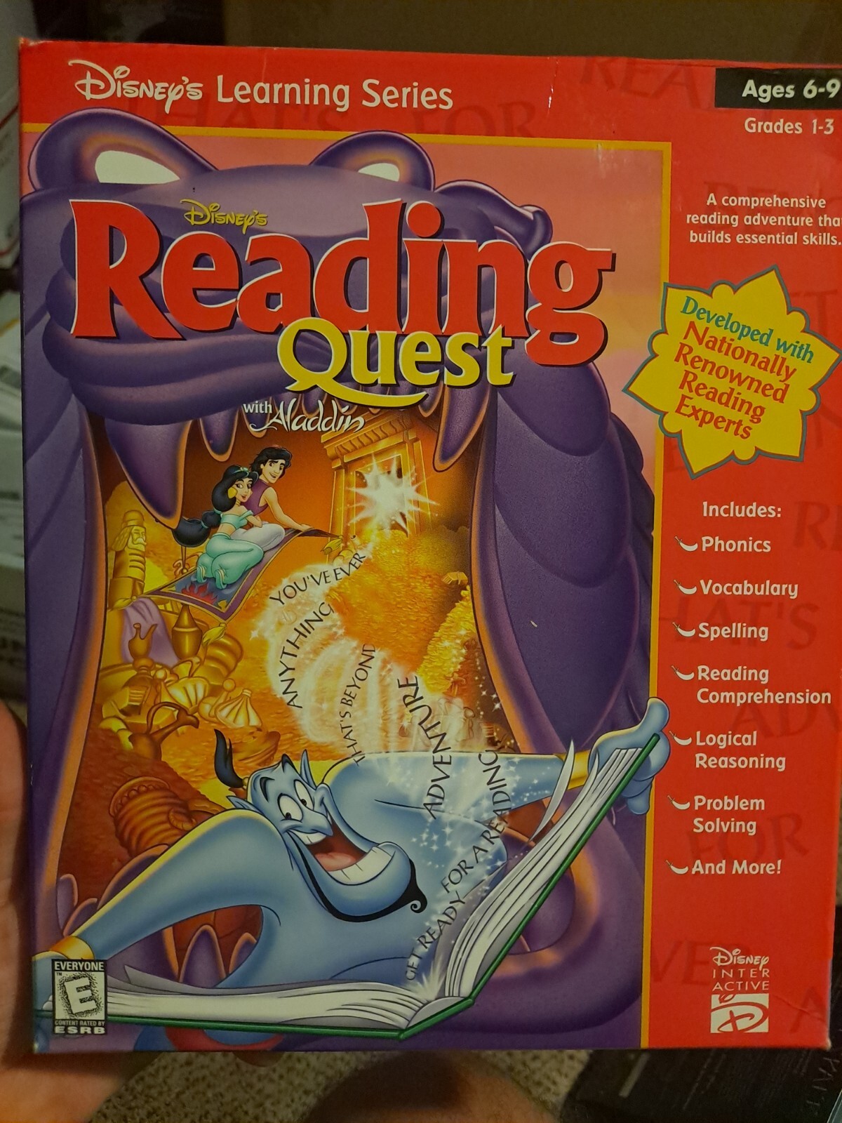 Vintage 1995 Disney’s Reading Quest with Aladdin CD-ROM 2 pack Read Along NEW