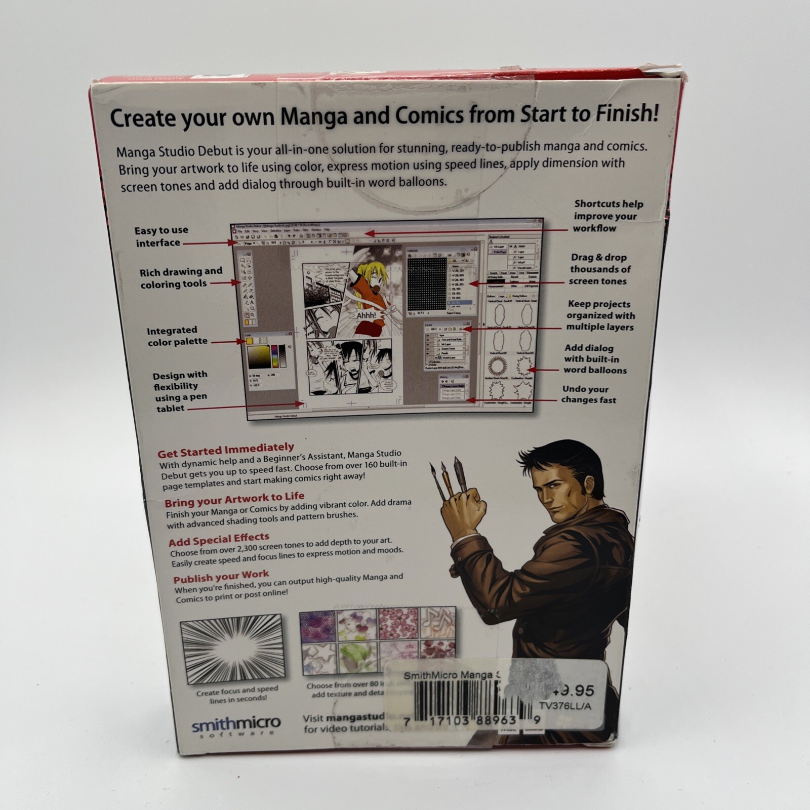 Manga Studio Debut 4 COMPLETE PC & Mac Anime Comic Graphic Novel Cartoon Creator