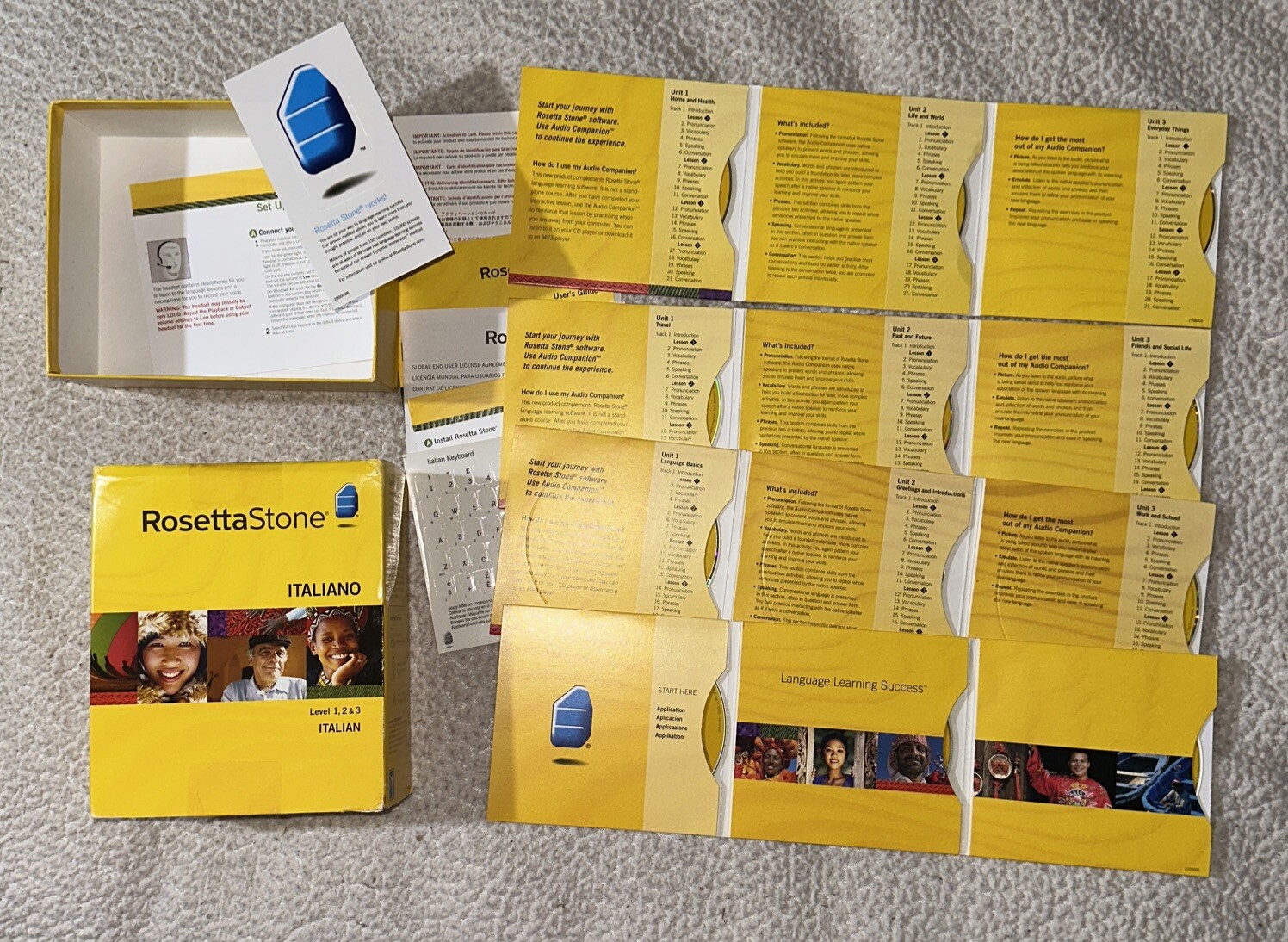 Rosetta Stone Italian Version 3 Level 1 2 3 Italiano Language CD PC Set