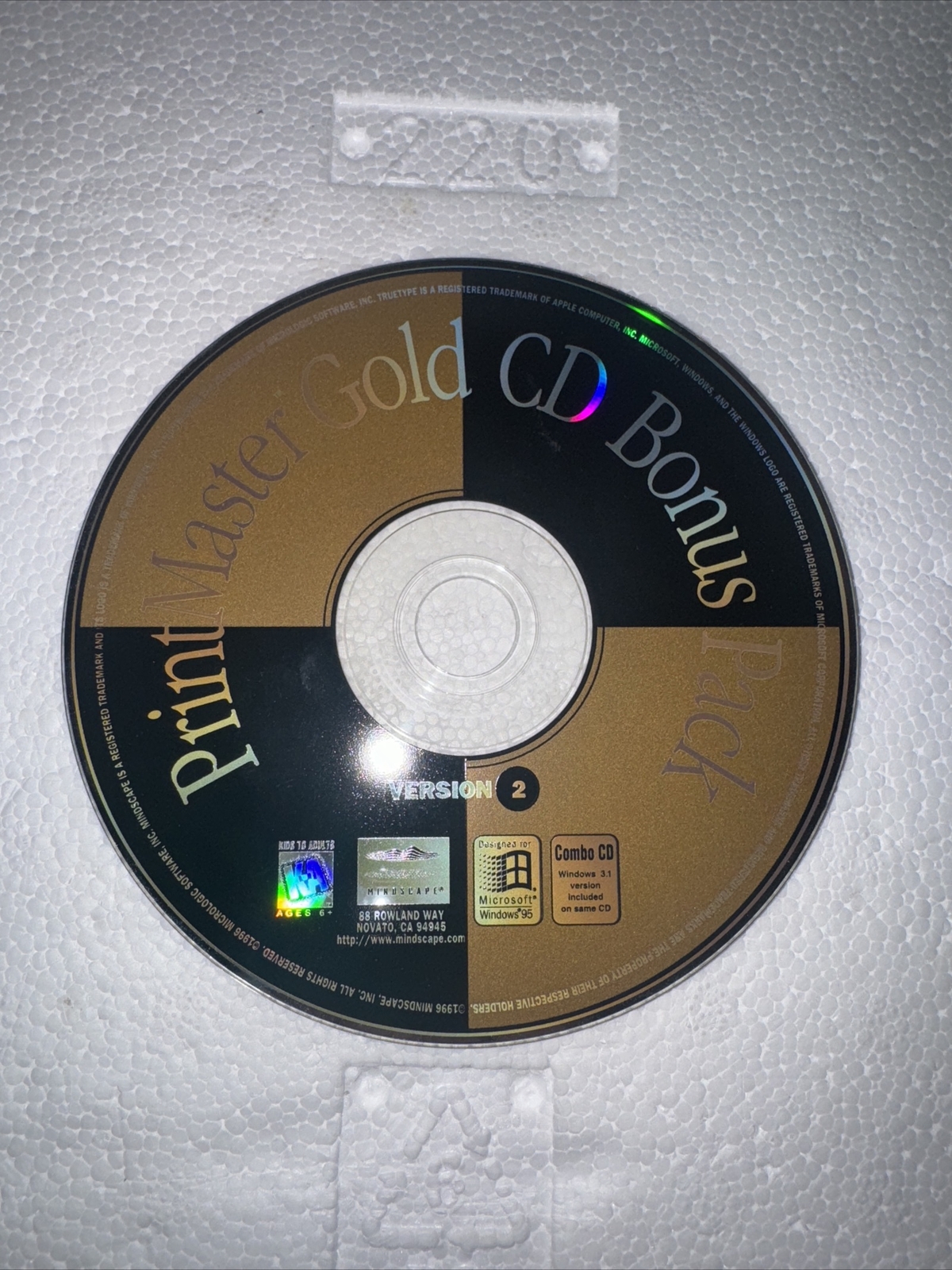 PrintMaster Gold Version 2 Bonus Pack CD-ROM For Windows Mindscape 1996