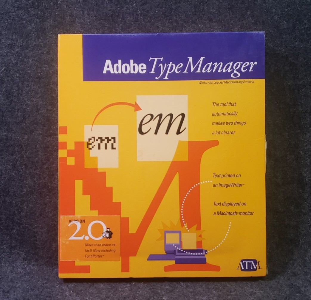Vintage Macintosh Adobe Type Manager V2.0 for MAC COMPLETE VINTAGE(GSLF-S)