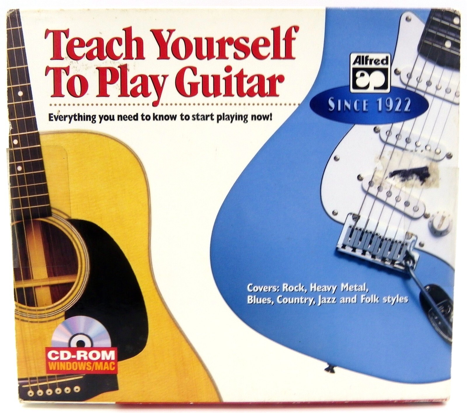 Sealed Teach Yourself To Play Guitar learning Alfred PC CD-ROM Jewel Case