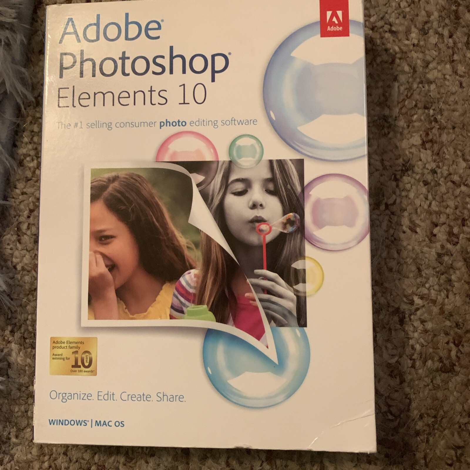 Adobe Photoshop Elements 10 – Open Box- PC / Mac OS – Appears Unused