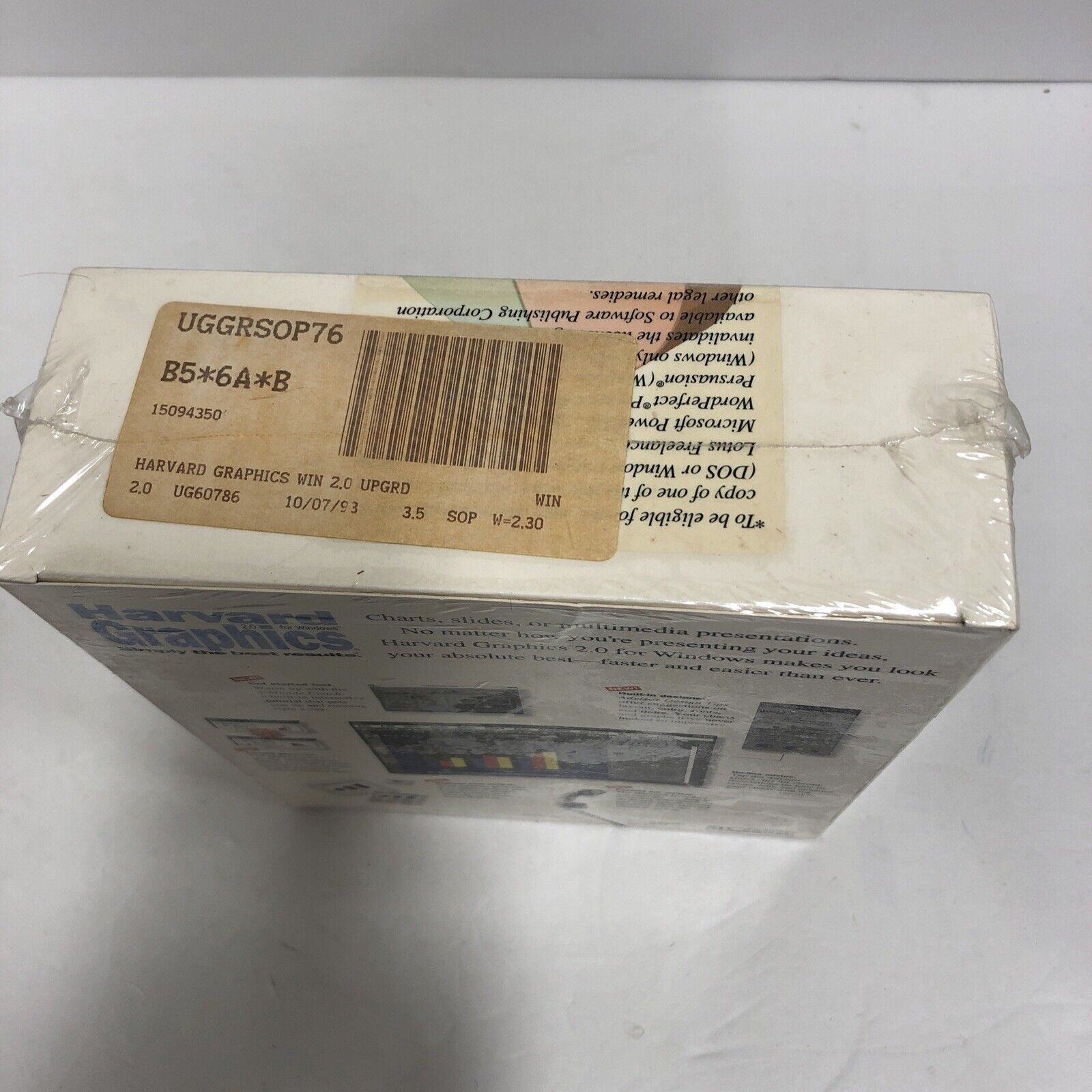 Harvard Graphics For Windows 2.0 Special Upgrade New Sealed.