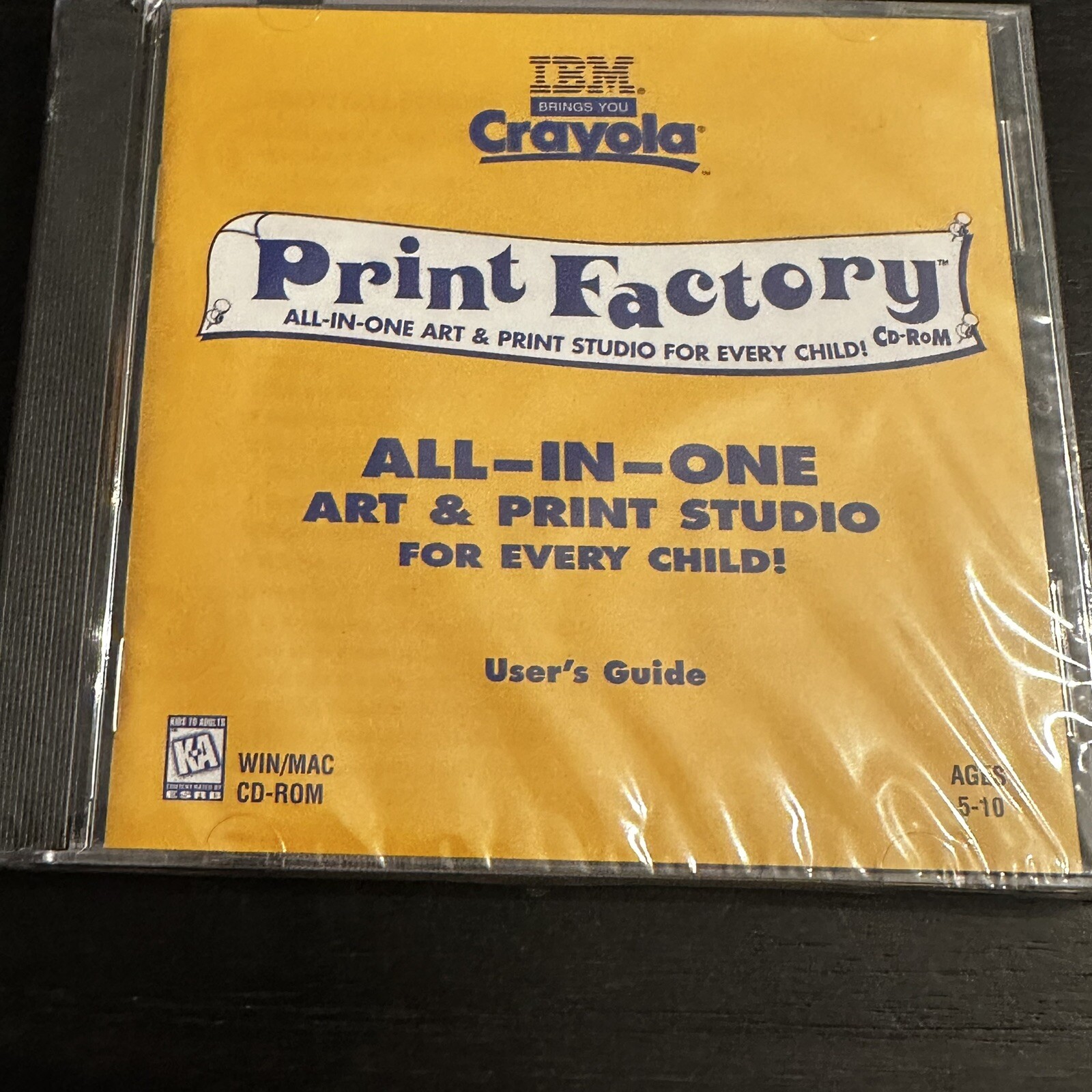 IBM Crayola Print Factory CD ROM All in One Art Print Studio NEW SEALED