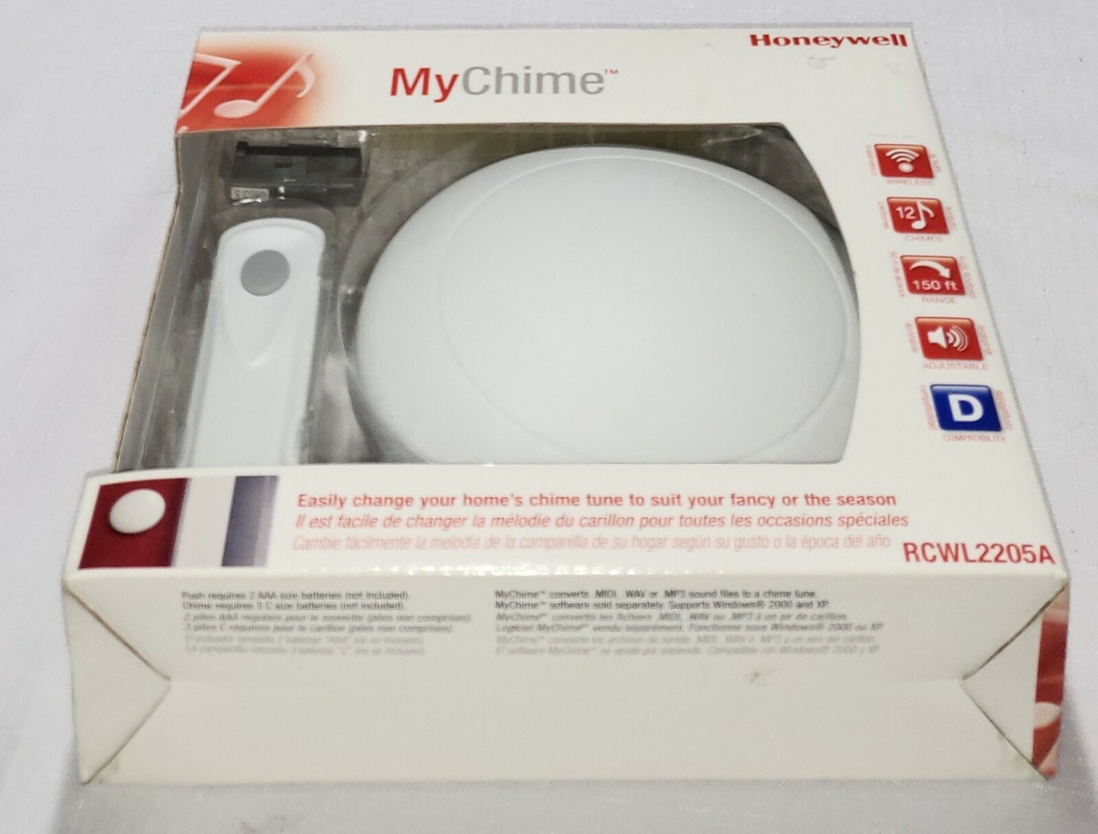 My Chime Honeywell RCWL2200A,Wireless Door Chime & Push Button Programmable NEW,