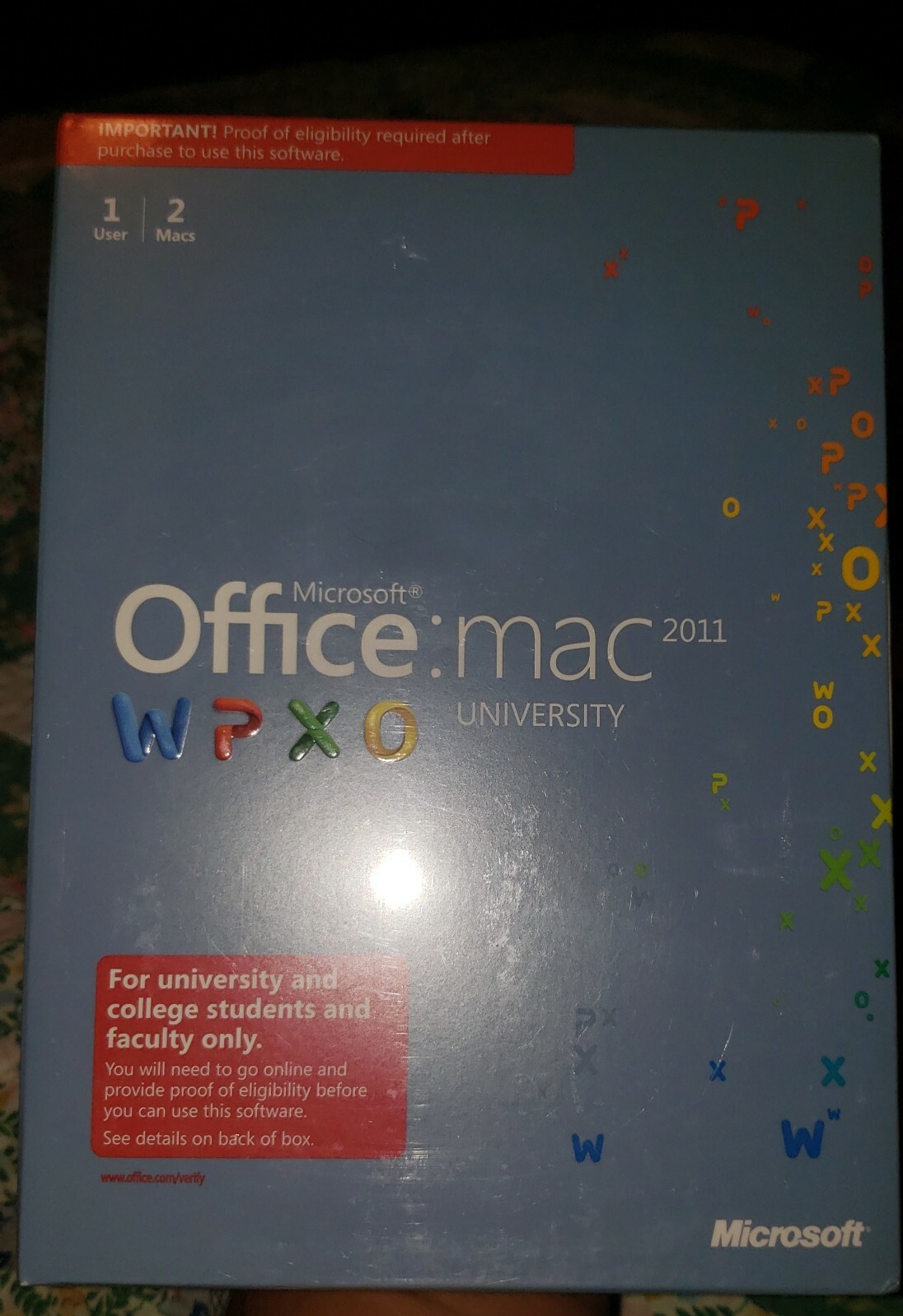 Microsoft Office University 2011 Mac Full Version Academic WPXO – NEW SEALED NIB