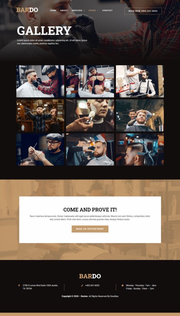 Barbershop & Men’s Salon Theme – WordPress Elementor Template Kit