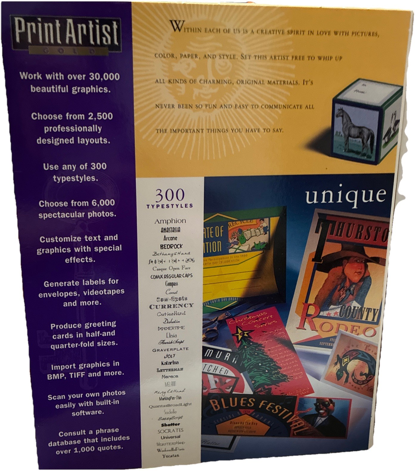 Vintage Print Artist Gold software by Sierra Home, for Windows 95 /Mac CD Rom