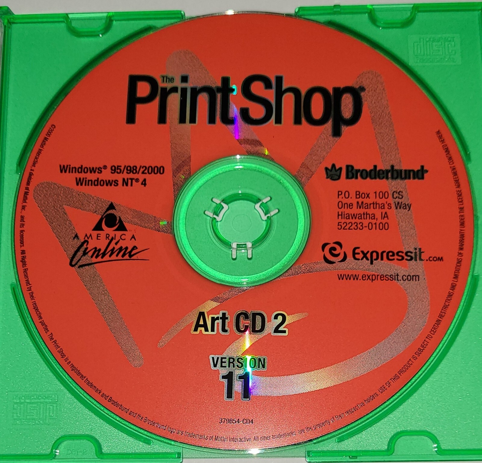 Broderbund PrintShop Version 11, 4 CDs for Windows 95/98/2000/NT4 graphics photo