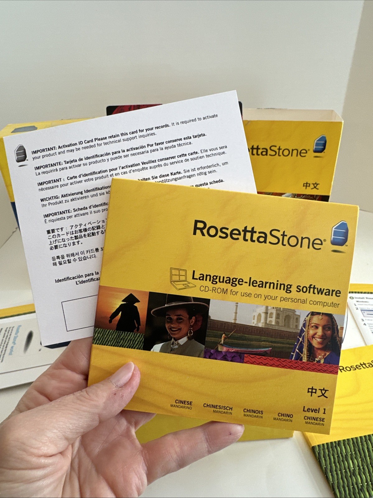 Rosetta Stone Version 3 Level 1 Chinese Mandarin WIN/MAC CD-ROM Unused Headphon