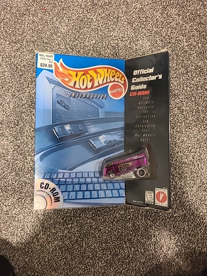 1998 Hot Wheels Collector’s Guide CD Rom w/Purple VW DRAG BUS*