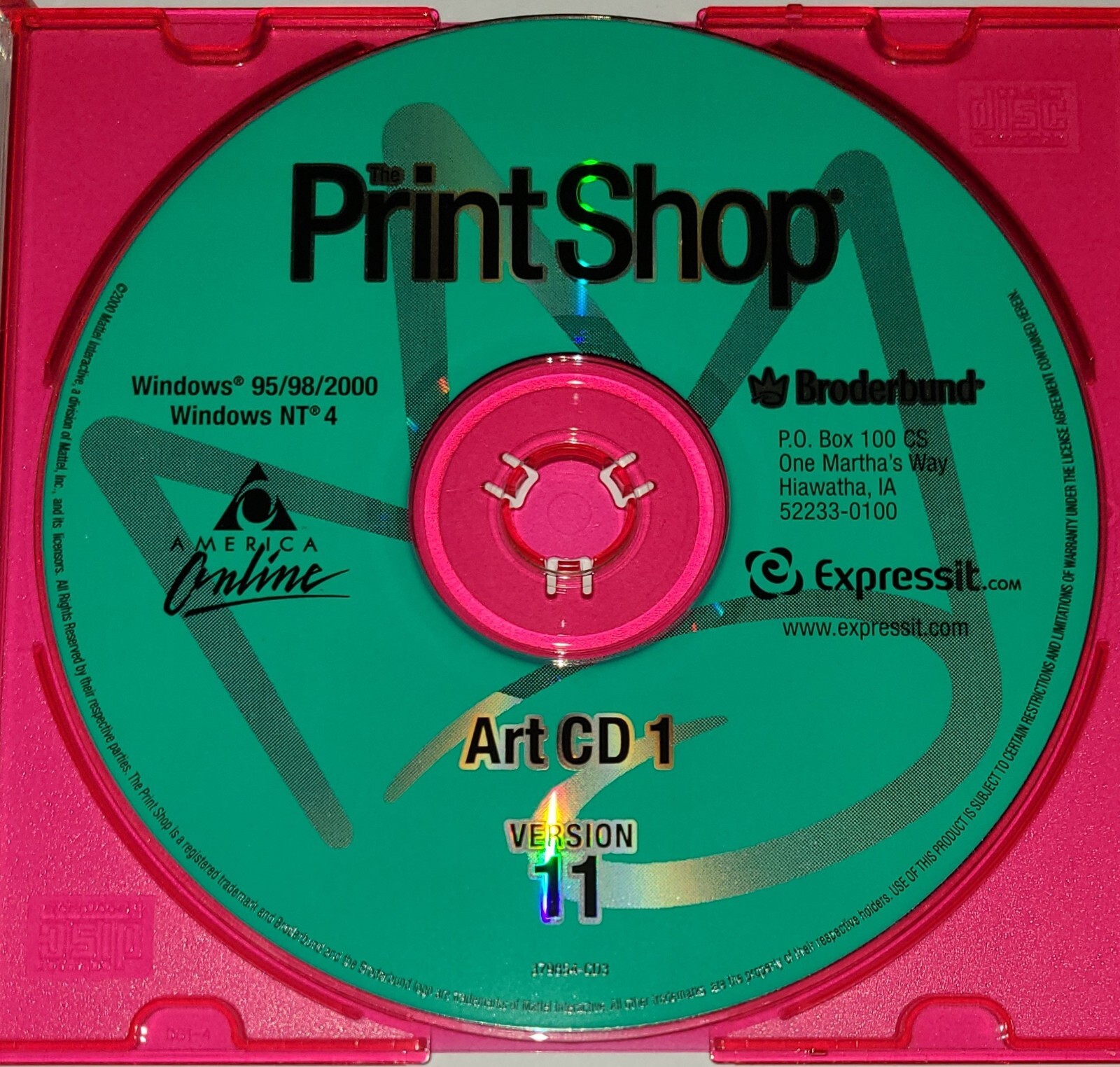 Broderbund PrintShop Version 11, 4 CDs for Windows 95/98/2000/NT4 graphics photo