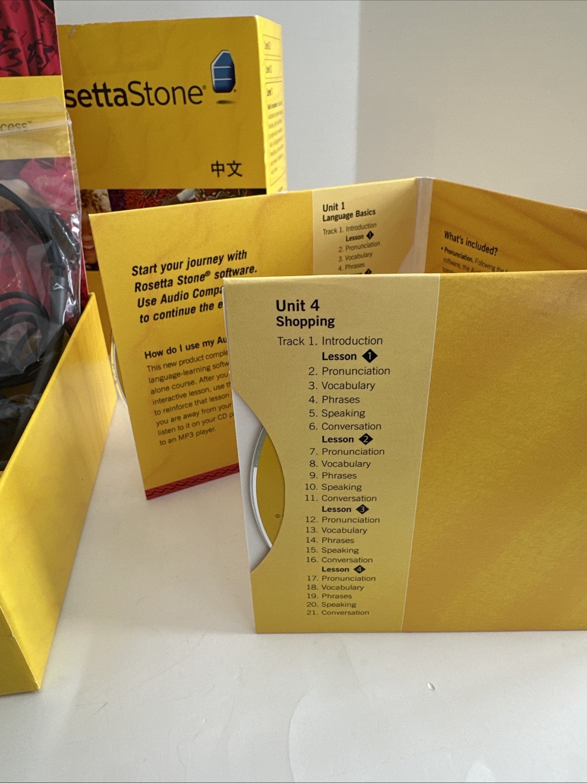 Rosetta Stone Version 3 Level 1 Chinese Mandarin WIN/MAC CD-ROM Unused Headphon