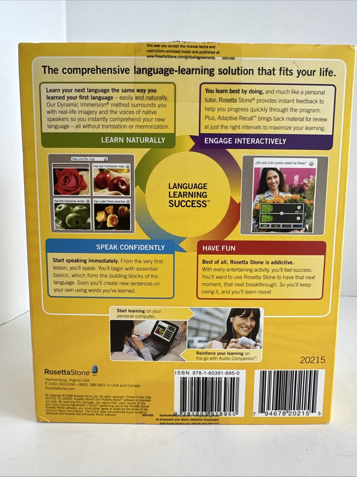Rosetta Stone Version 3 Level 1 Chinese Mandarin WIN/MAC CD-ROM Unused Headphon