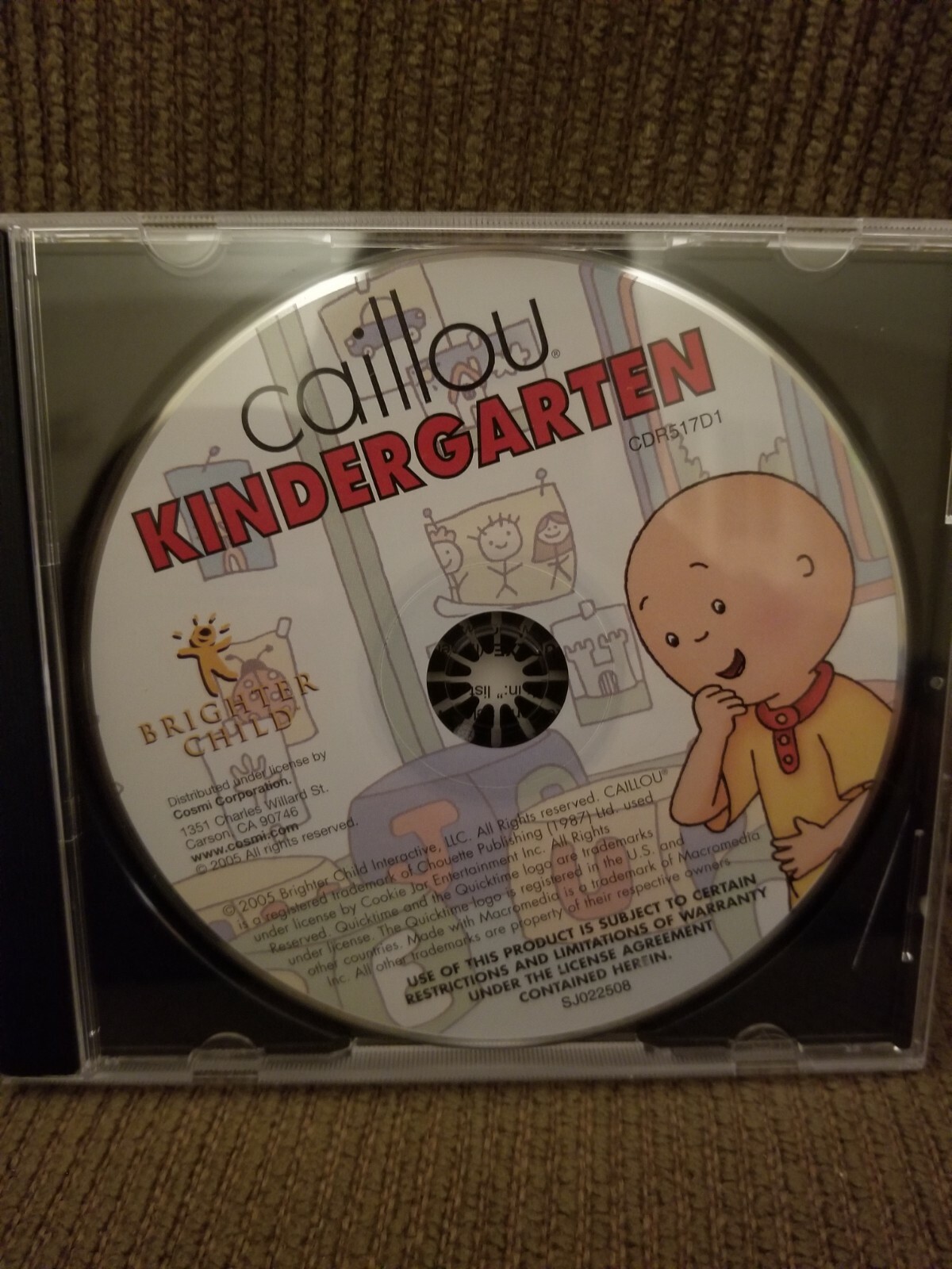 Cosmi Caillou Kindergarten PC Game Over 60 Activities English Spanish French