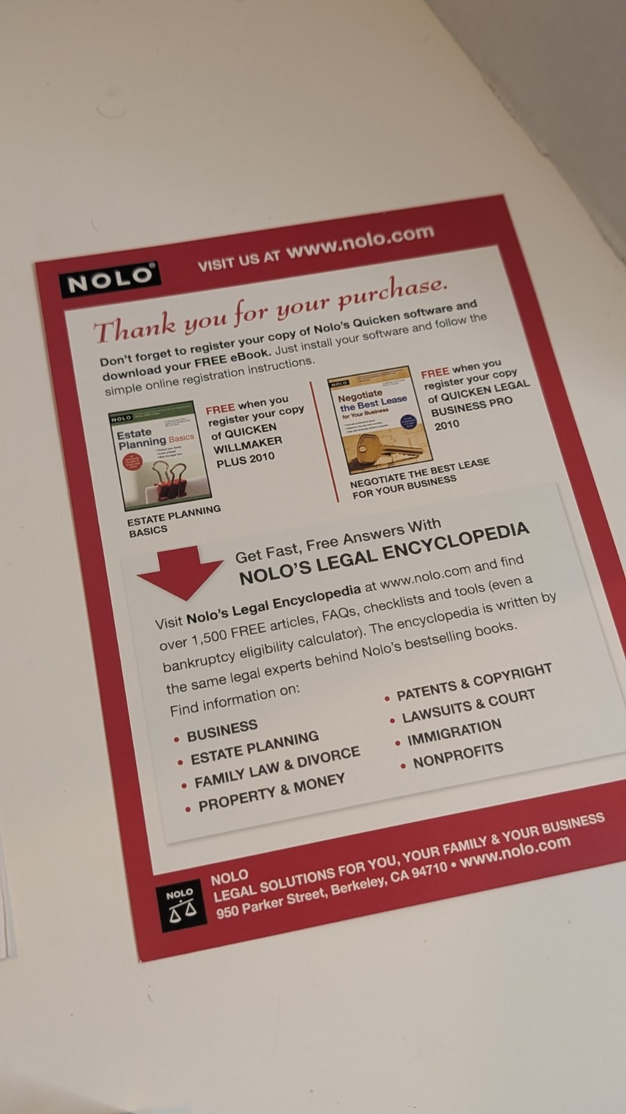 Quicken Legal Business Contracts & Forms Pro 2010 Nolo Small Business Software C