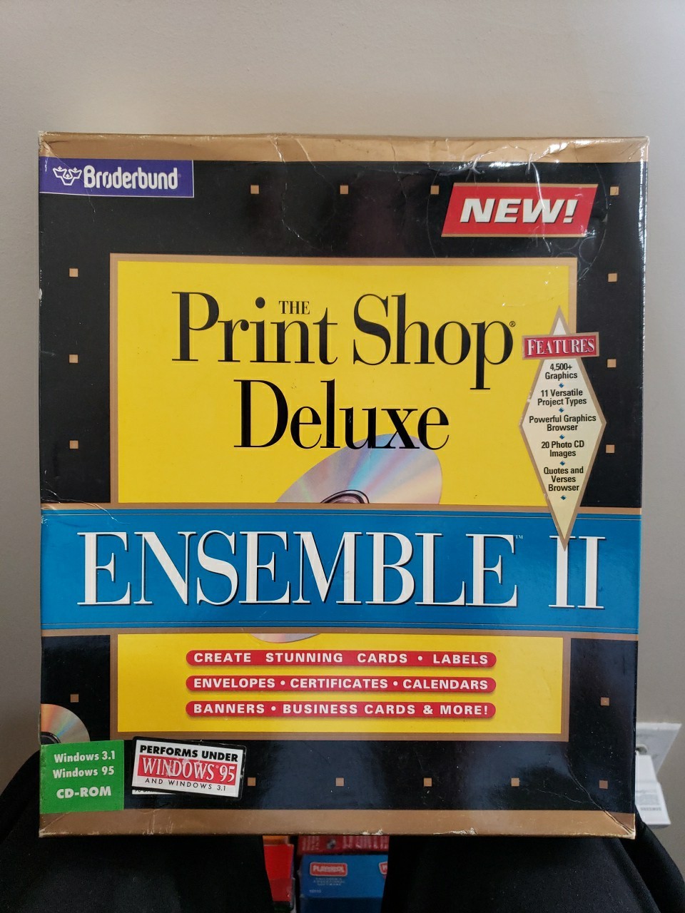 New Vintage Broderbund The Print Shop Deluxe Ensemble 2 CD-ROM PC Software