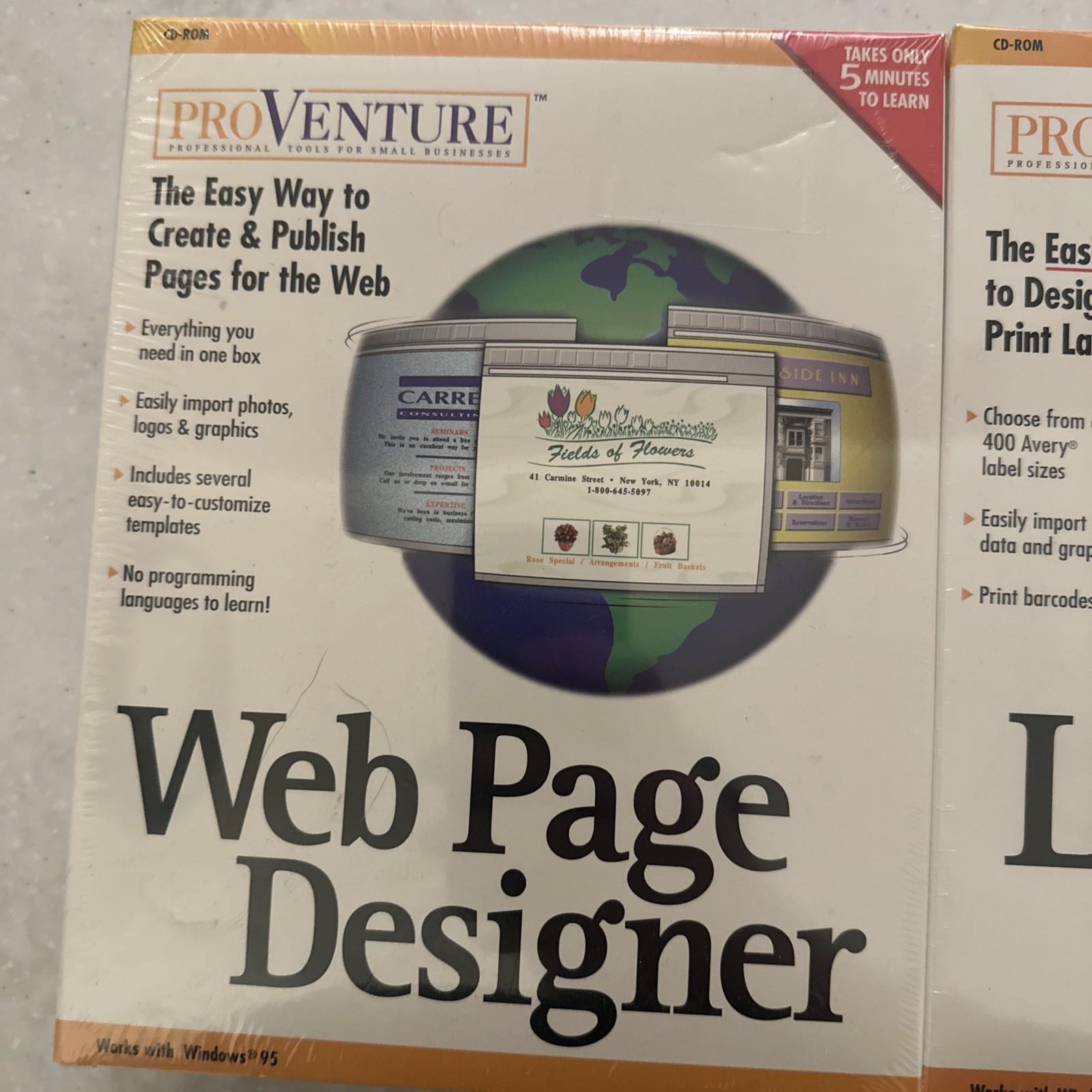 Lot of 4 Pro Venture PC Software Big Box Windows 95 CD-ROM Sealed Mint Unused