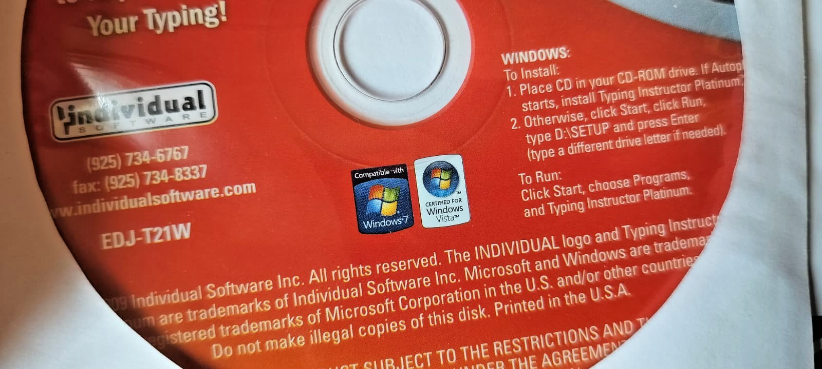 Individual Software Typing Instructor Platinum – USED VERY GOOD