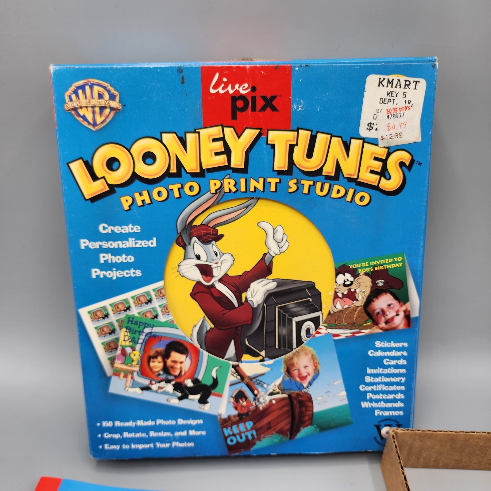 Vtg Looney Tunes Photo Print Studio 1998 PC Computer Software Warner Bros CIB