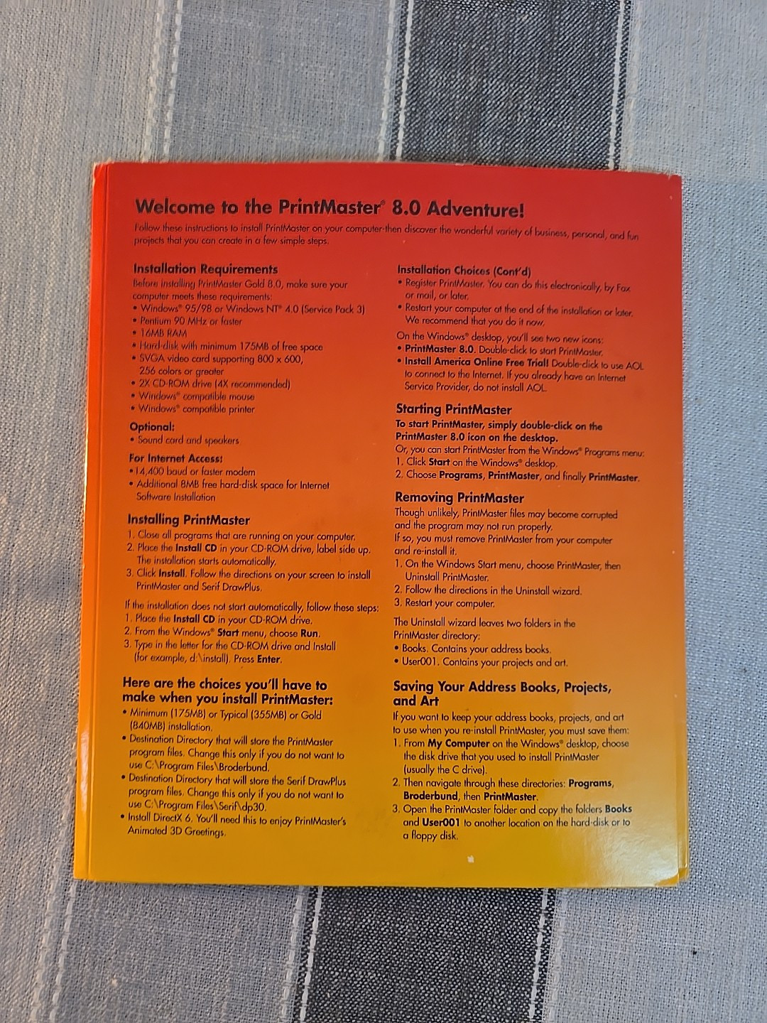 Vintage PrintMaster Gold 8.0 PC CD-ROM Windows 7 CD