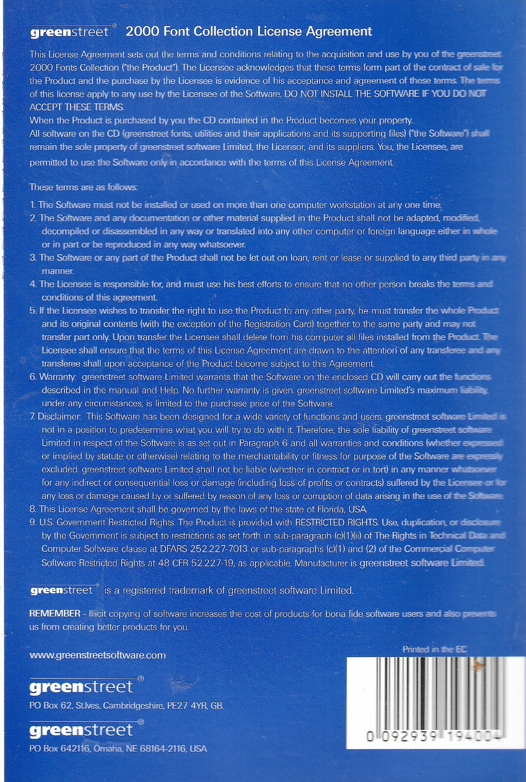 2000 font CD+Manual TrueType fonts (.ttf/.ttc) Scalable Any Windows Systems