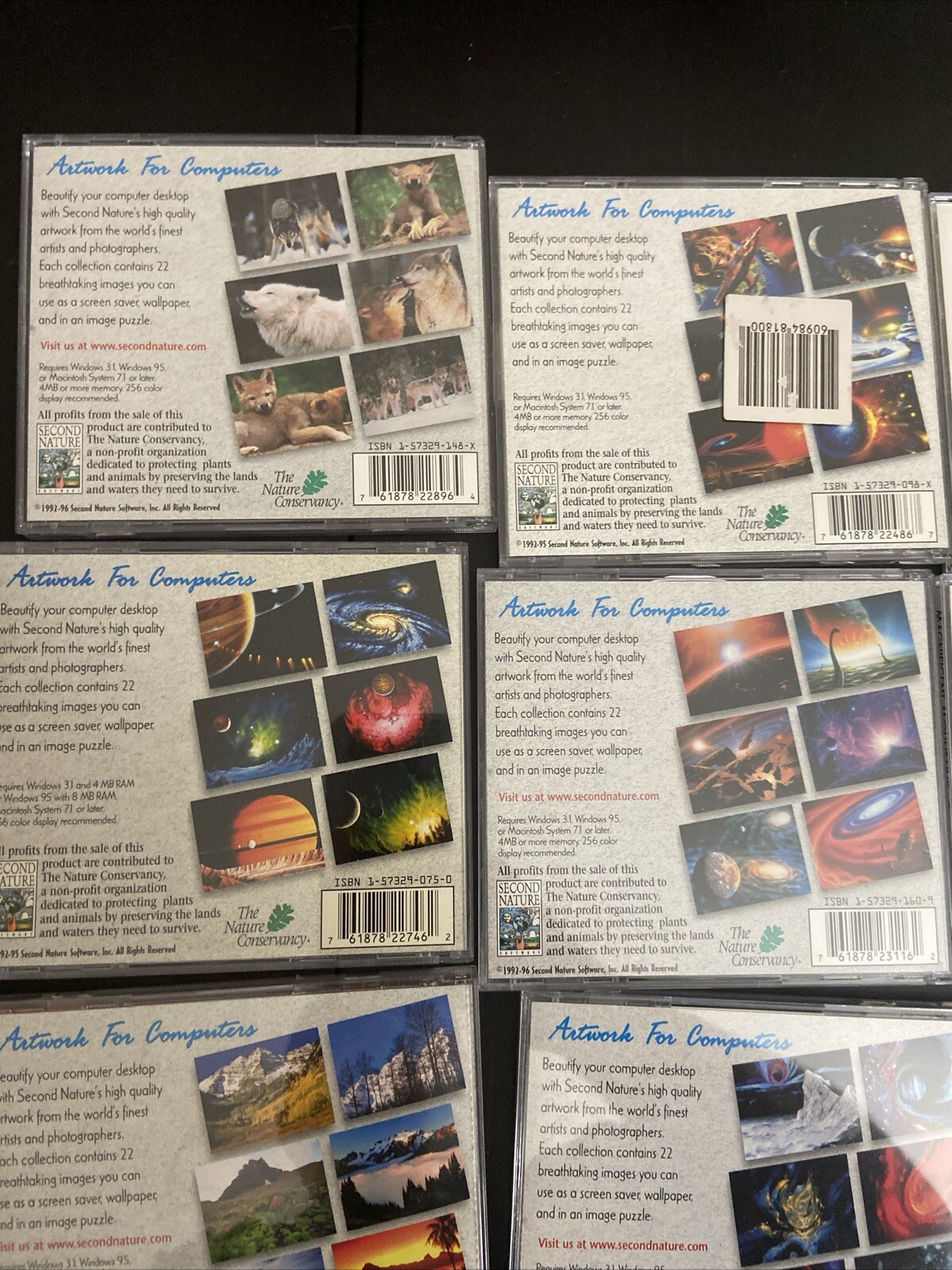 VTG Artwork Computer Lot 10 Second Nature Screen Savers Space Celestial Universe