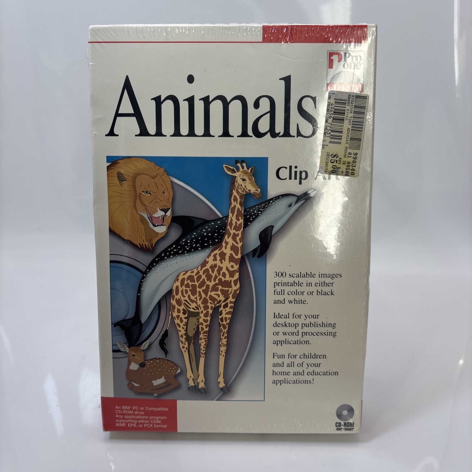 Vintage Sealed Animals Clip Art Windows DOS PC CD-ROM Software New Pro One IBM