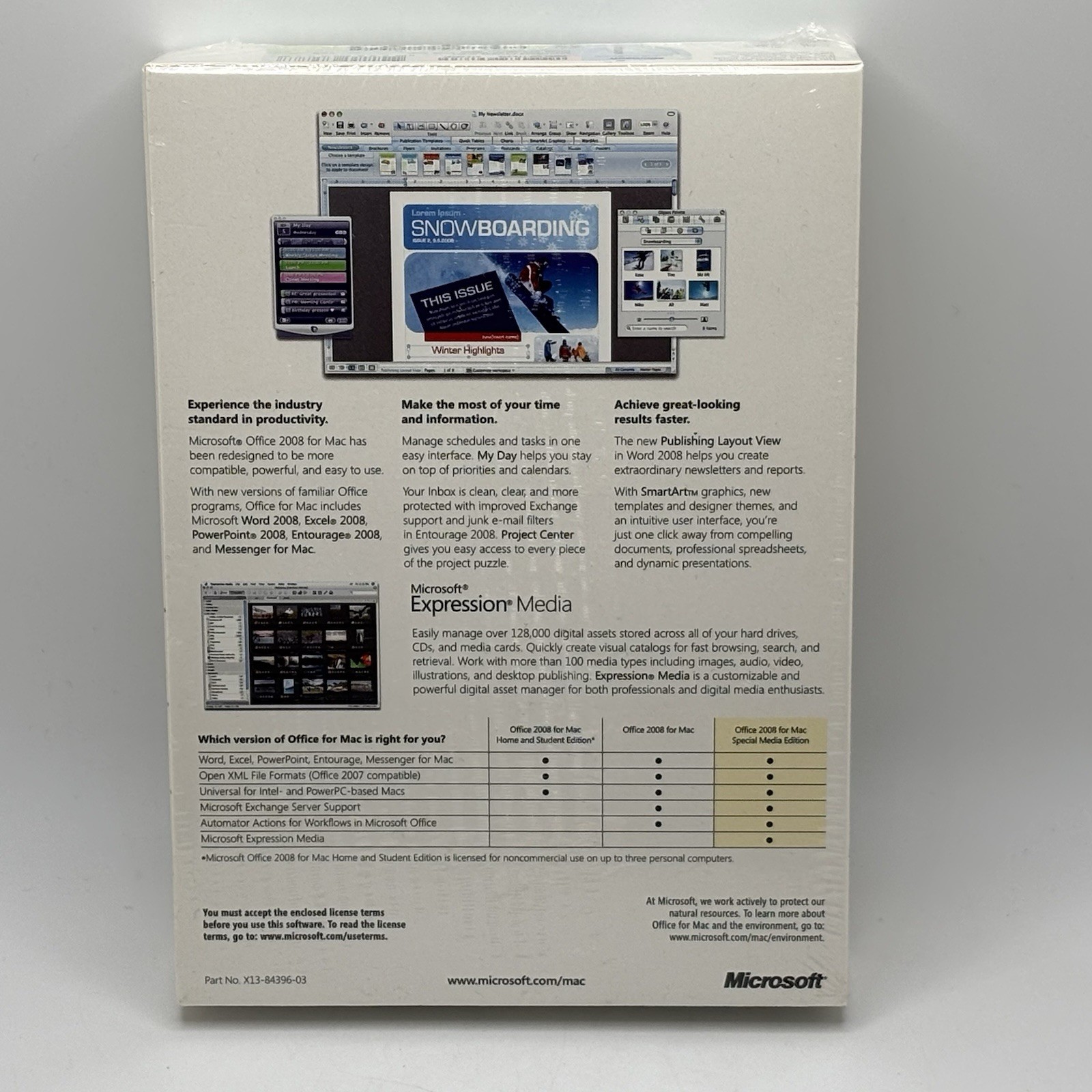 *SEALED* Microsoft Office: mac 2008 Special Media Edition (Promotional Item)