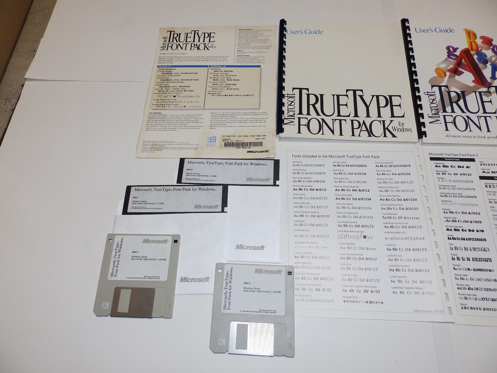 Vintage Software – Microsoft TrueType Font Packs 1 & 2 for Windows v1.00