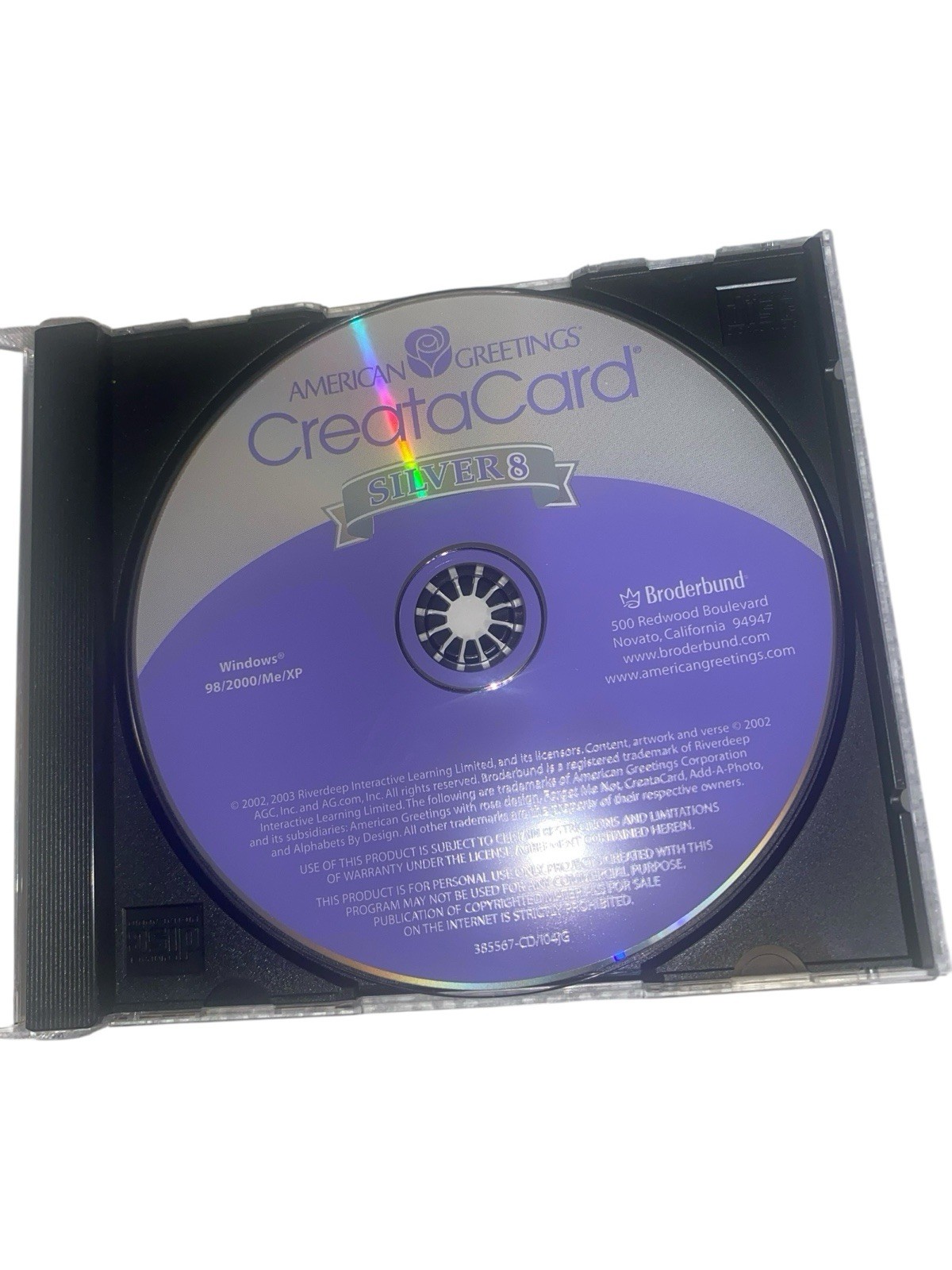 Vtg Brøderbund American Greetings CreataCard Silver 8 Disc “Appears” Excellent