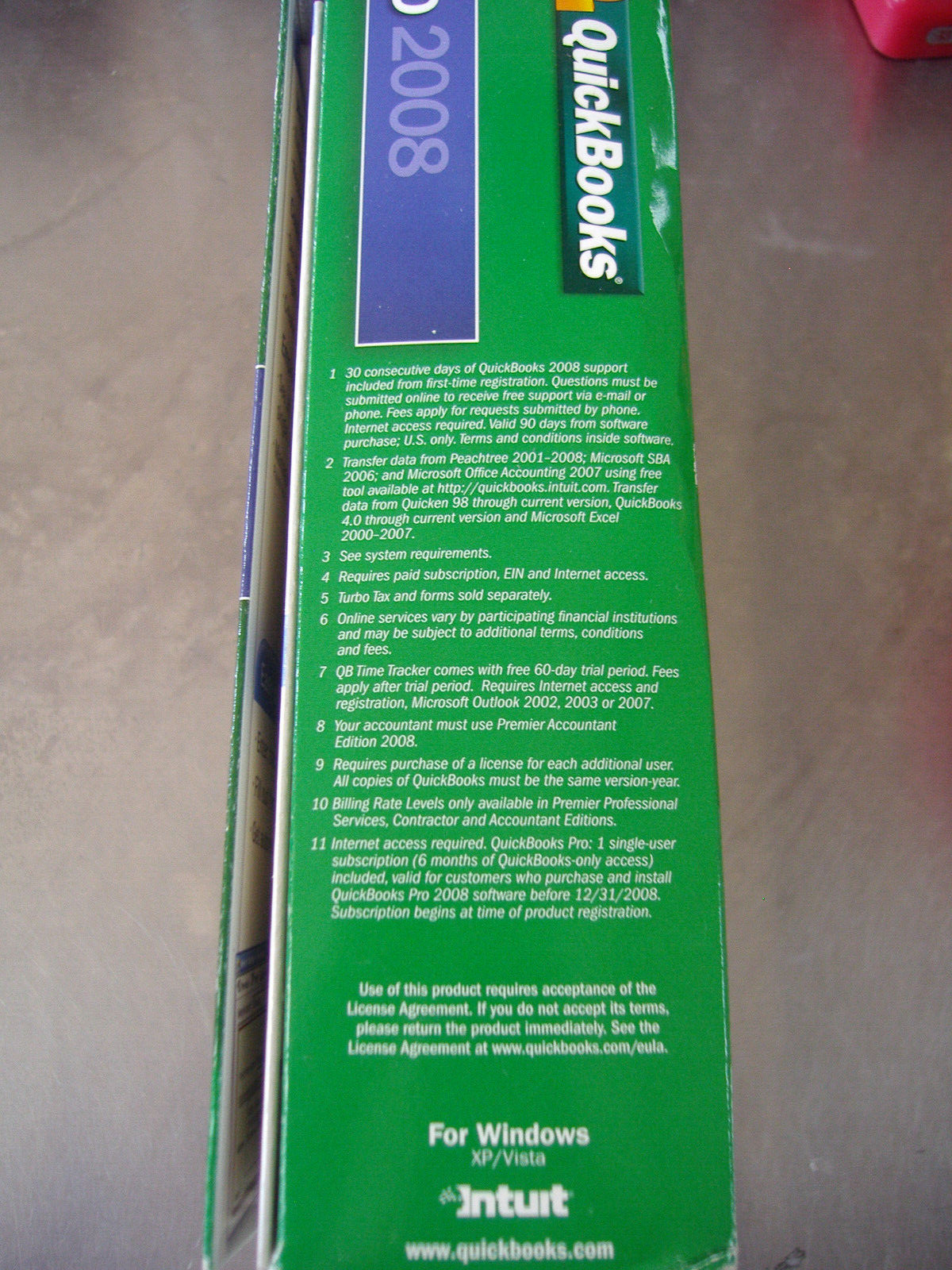 INTUIT QUICKBOOKS PRO 2008 FOR WINDOWS FULL RETAIL US VERSION =NEW SEALED BOX=