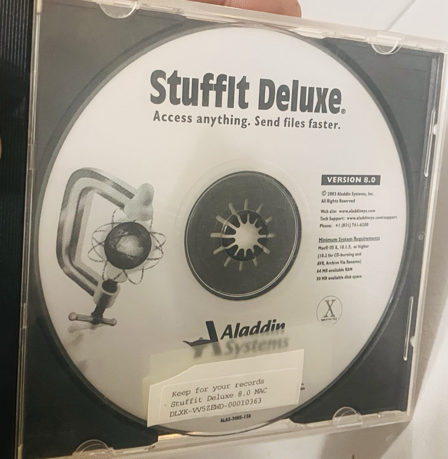 StuffIt Deluxe 8.0 Mac OS X CD Aladdin Systems Compression Utility