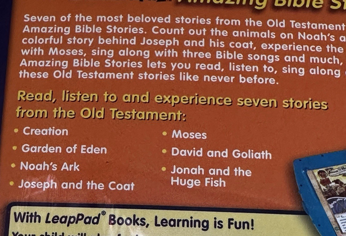 LEAPPAD Interactive Book & Cartridge AMAZING BIBLE STORIES Old Testament 3 Songs