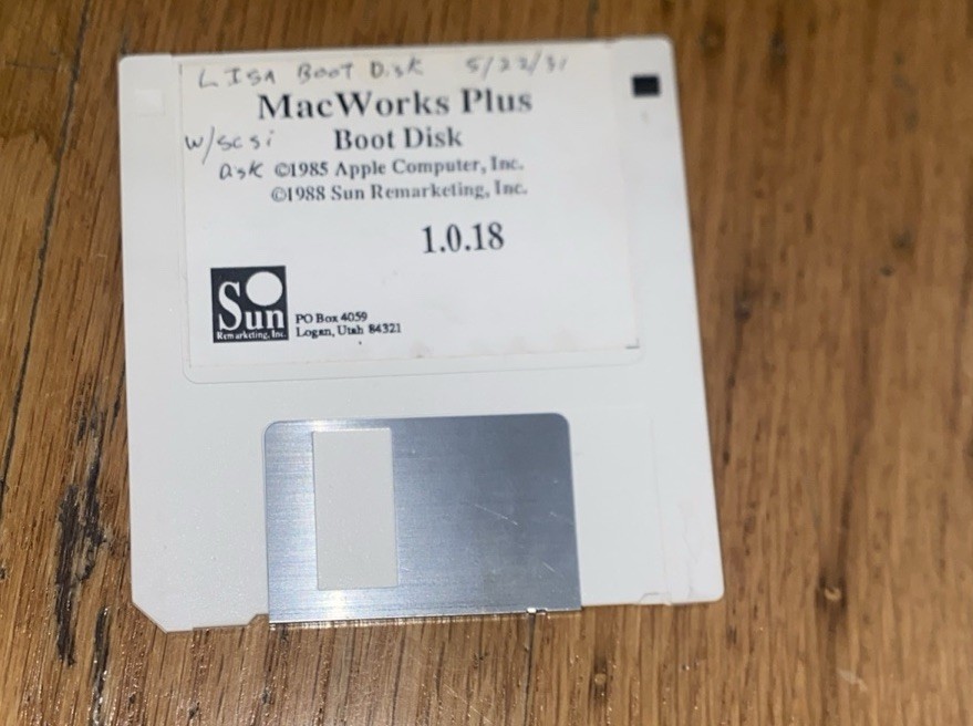 Apple Macintosh Lisa MacWorks Plus Boot 3.5 Floppy Disk SUN 1.0.18