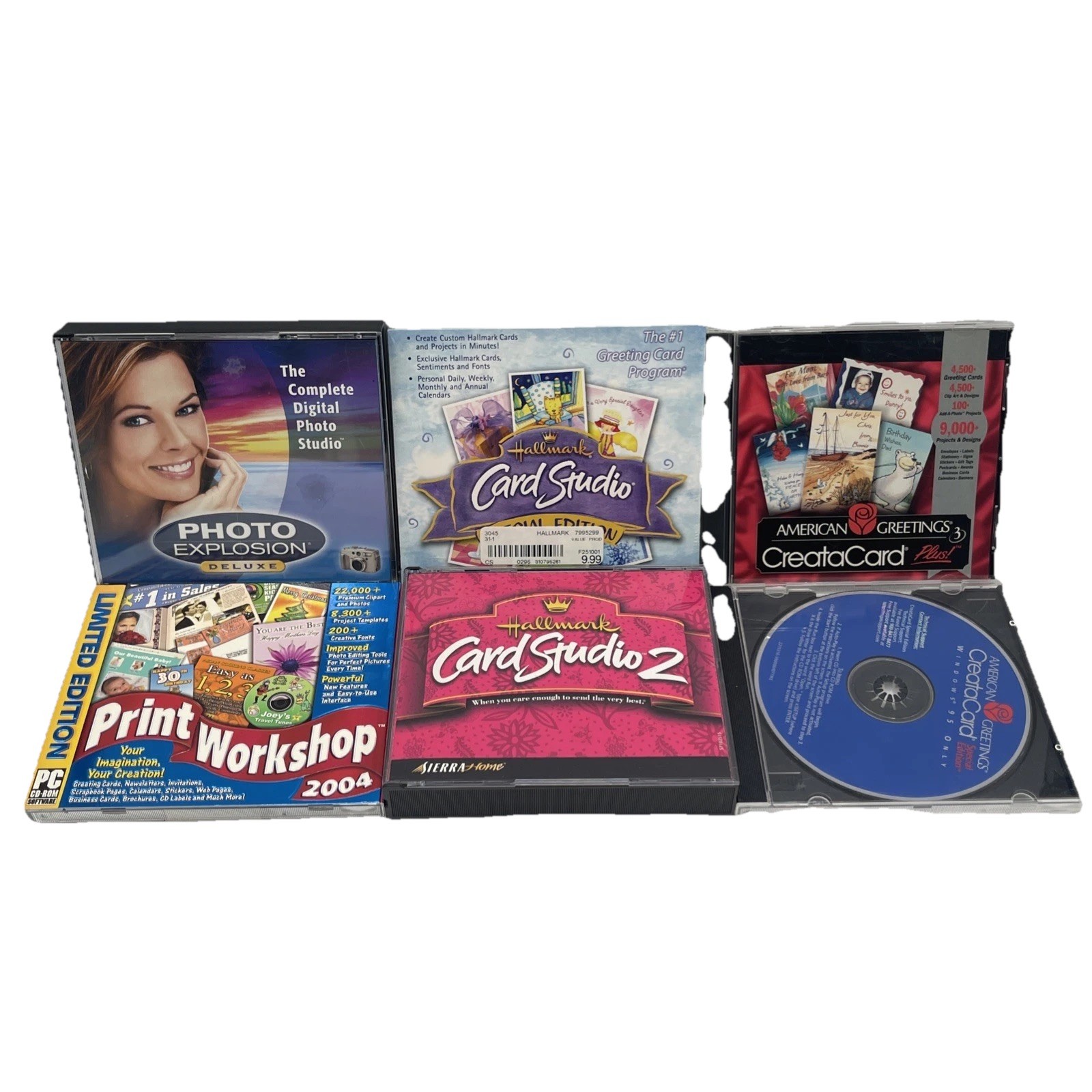 Windows 95 Art Lot PC CD-ROM Software Creative Hallmark Cards & Photo Studio