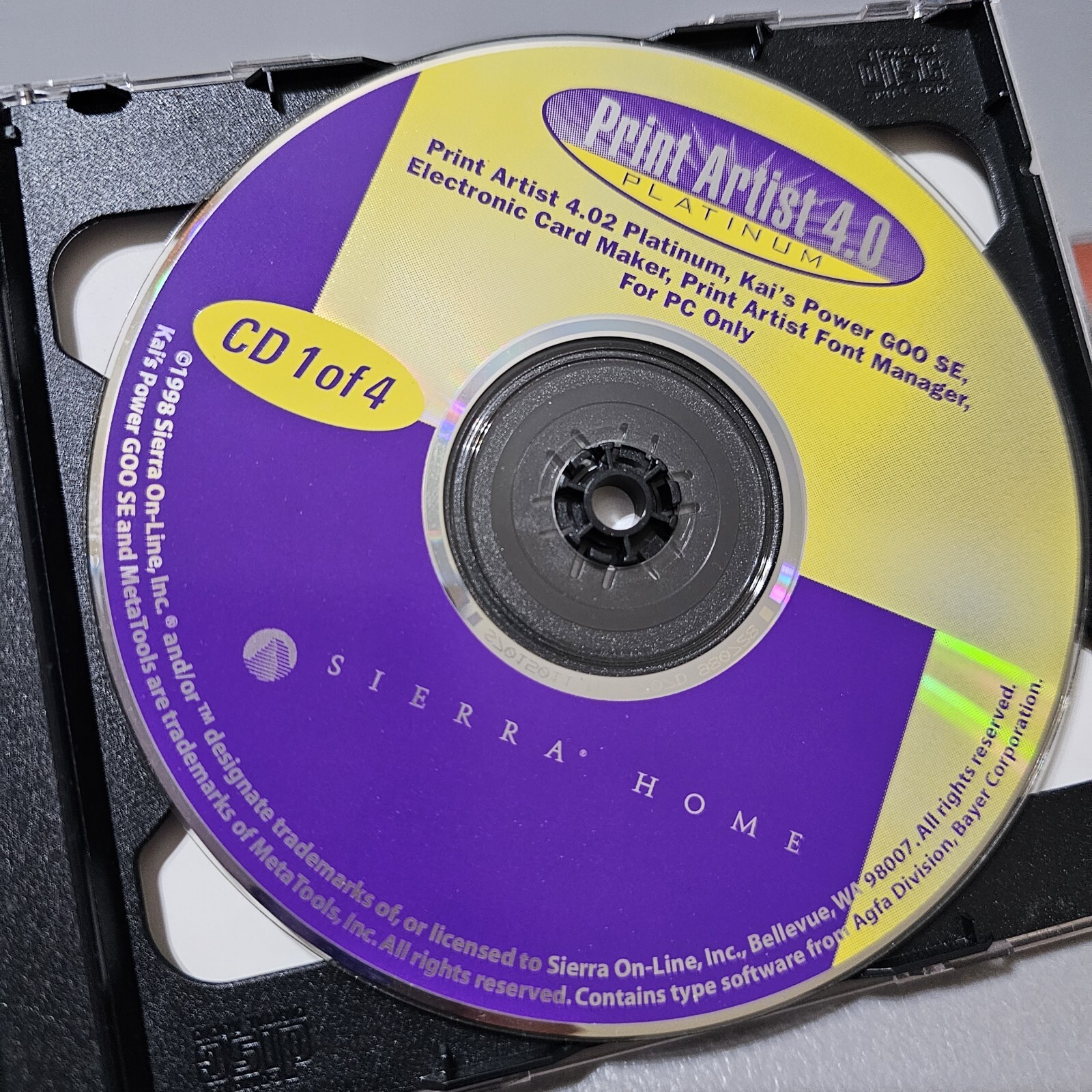 Print Artist 4.0 Platinum Sierra Home 1997 4-CD Windows 95 / Macintosh