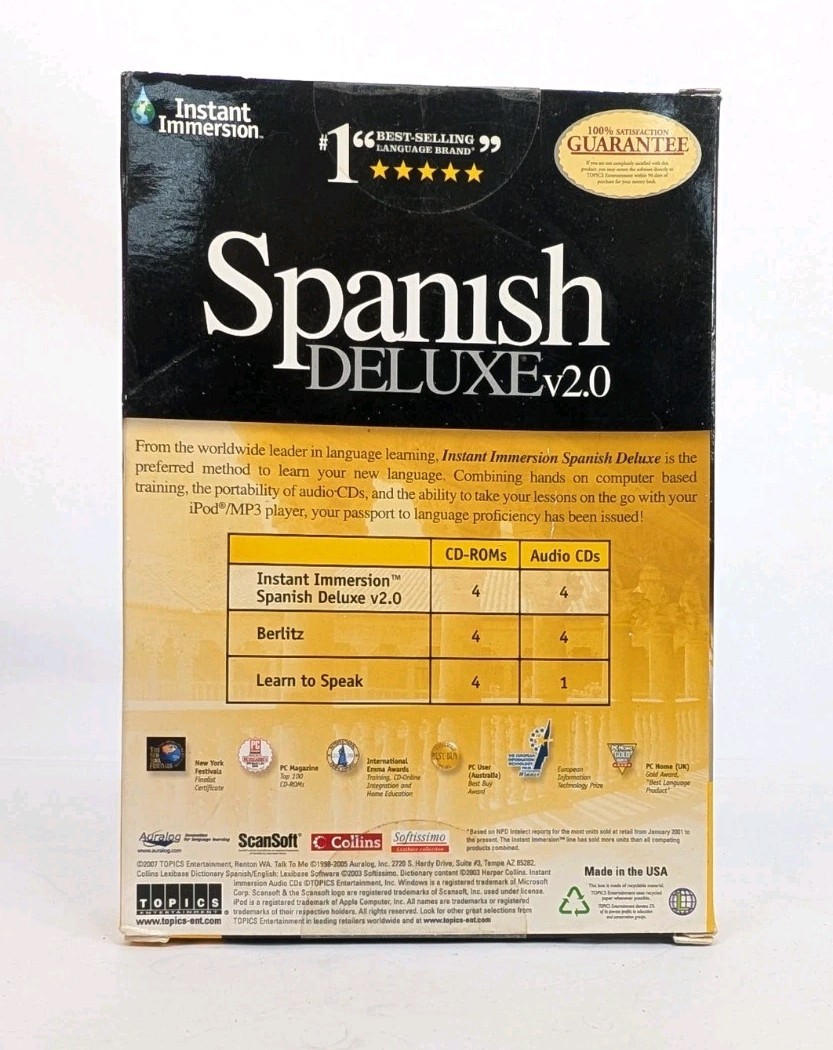 Topics Entertainment Instant Immersion Spanish Deluxe 2.0 Full Version – 8 Discs