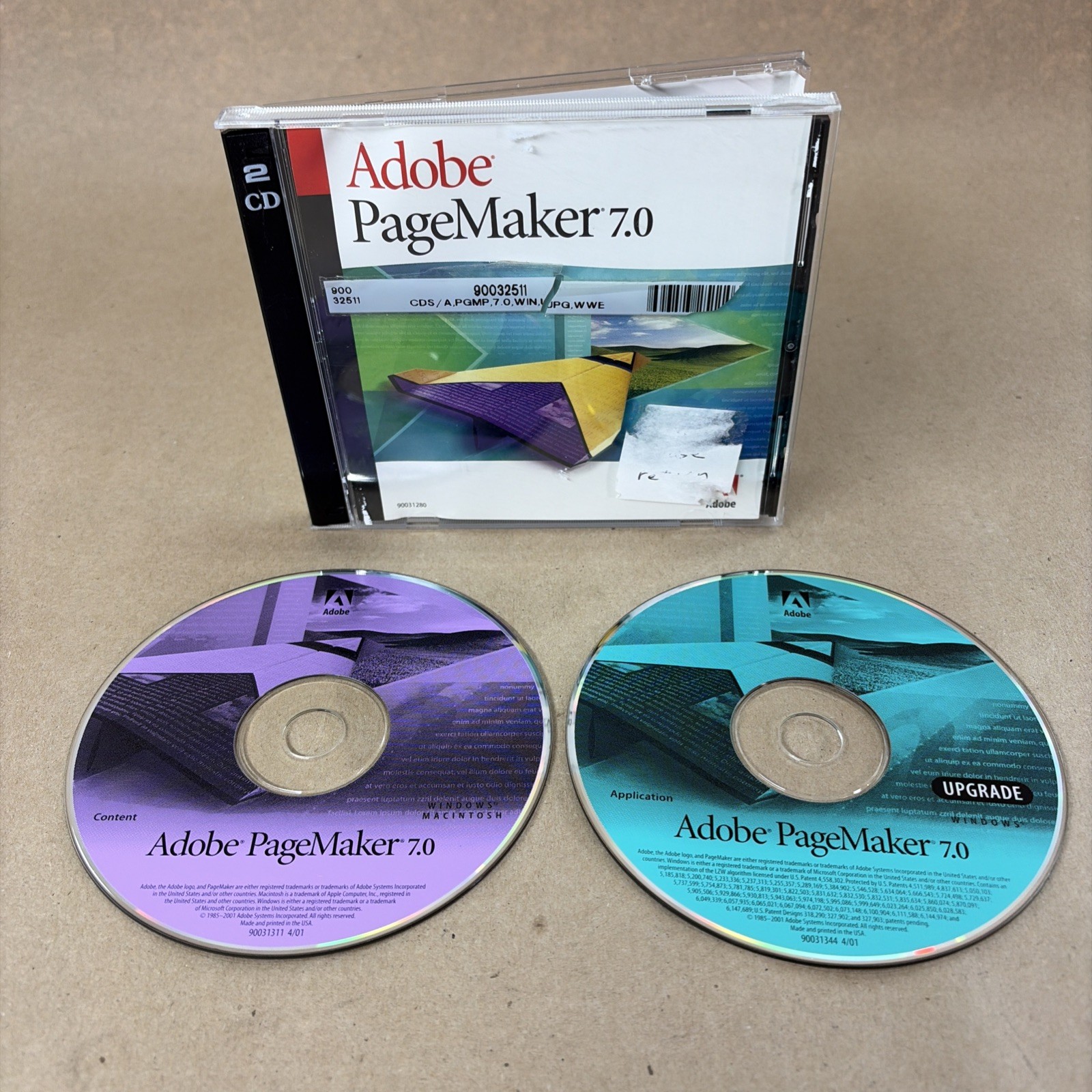 Adobe PageMaker 7.0 for Windows/Mac 2 CD Set Windows Upgrade with Key READ
