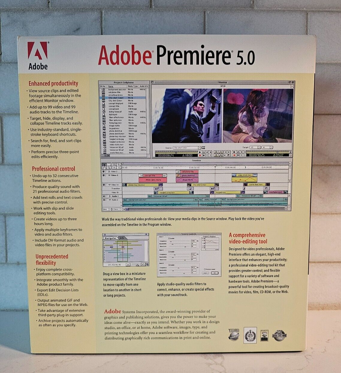 Adobe Premiere 5.0 / 5.1 Macintosh CDs, Manuals, Quick Reference Card with SN