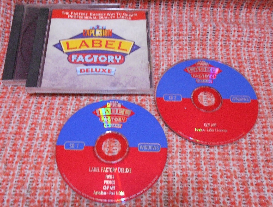 Art Explosion: Label Factory Deluxe, 2000 for PC 2 CD set + FREE Gift
